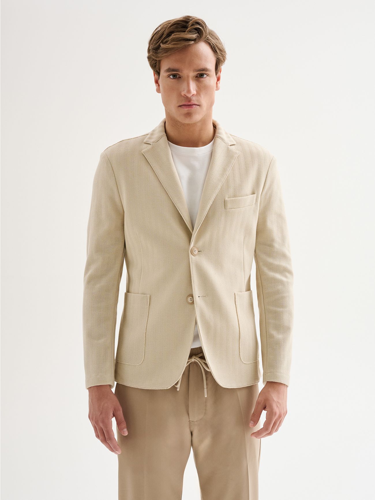 Giacca Uomo Destrutturata Herringbone QB24 det_3