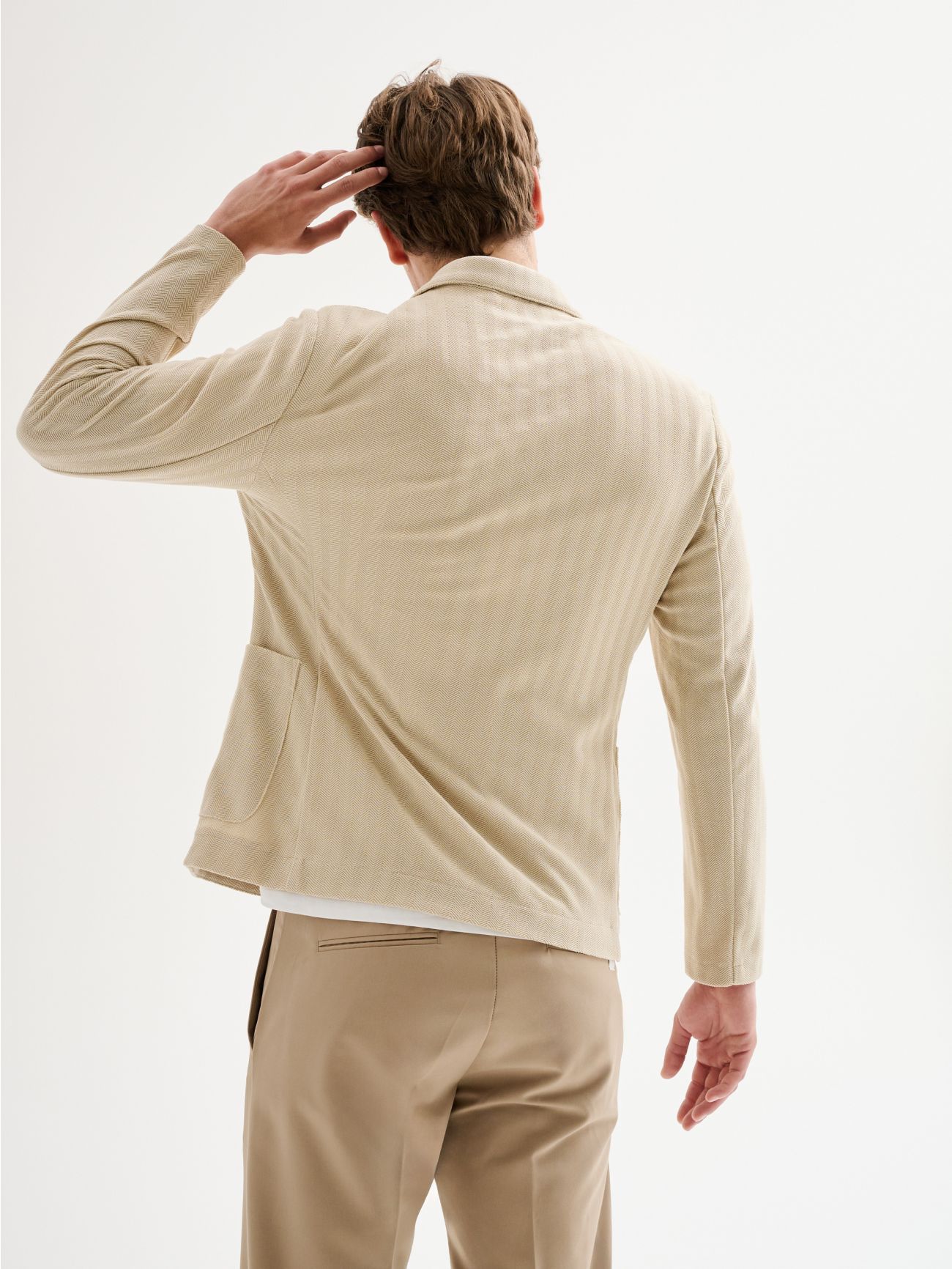 Giacca Uomo Destrutturata Herringbone QB24 in_i4