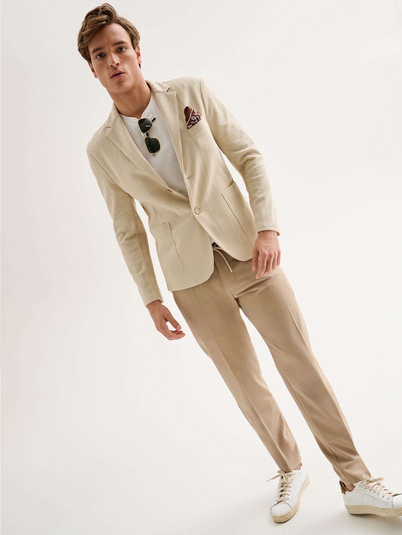 Giacca Uomo Destrutturata Herringbone QB24 in_i6