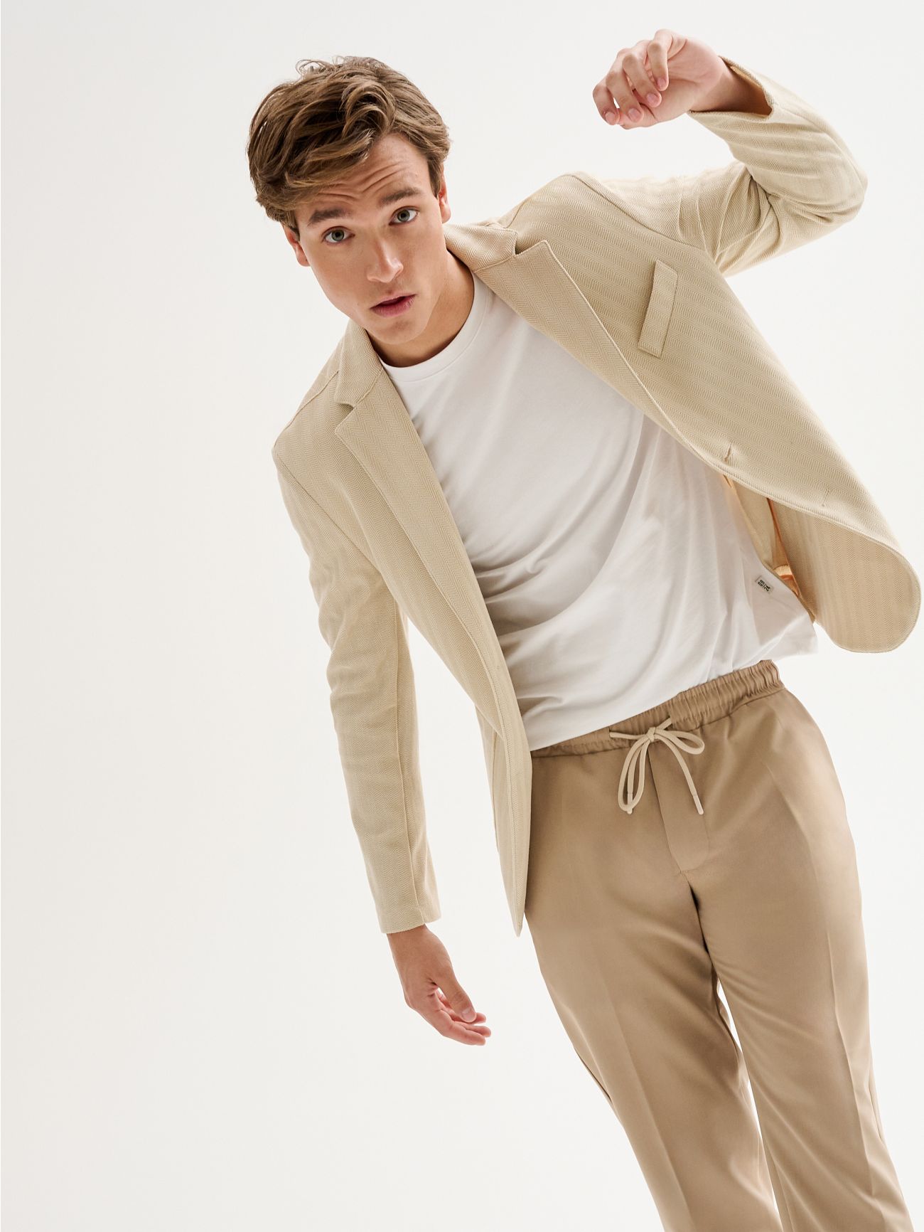 Giacca Uomo Destrutturata Herringbone QB24 in_i7