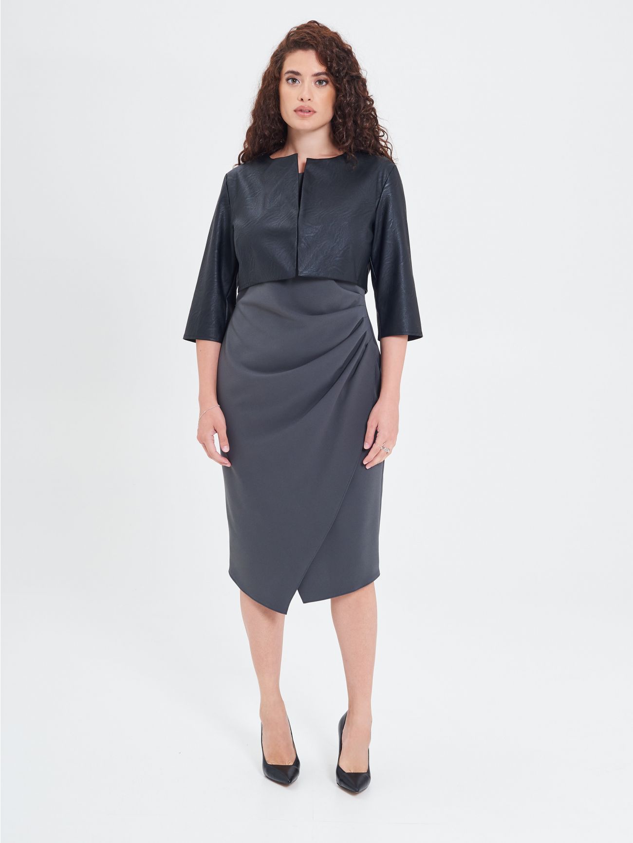 Faux Leather Shrug det_1