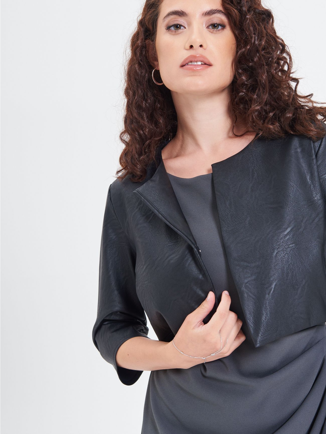 Faux Leather Shrug in_i5