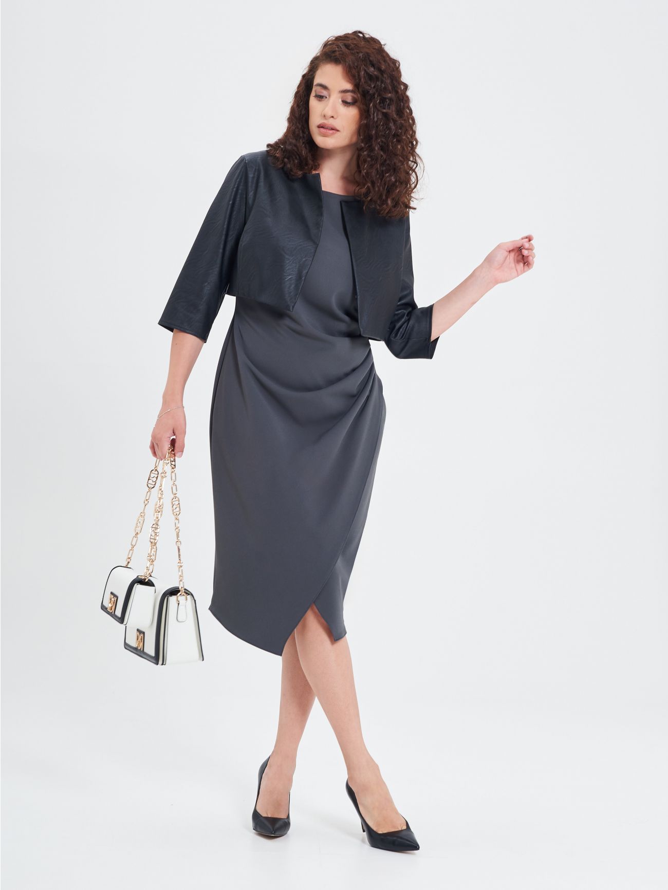 Faux Leather Shrug in_i7