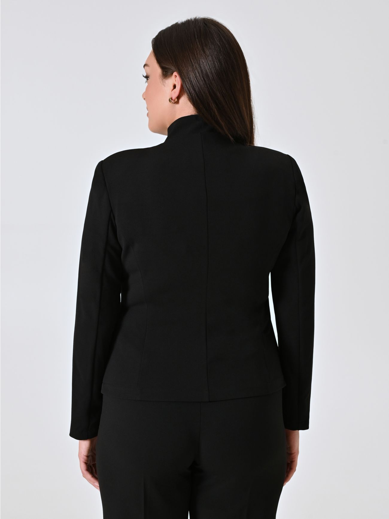 Curvy-Jacke mit Reißverschluss in Schwarz det_3