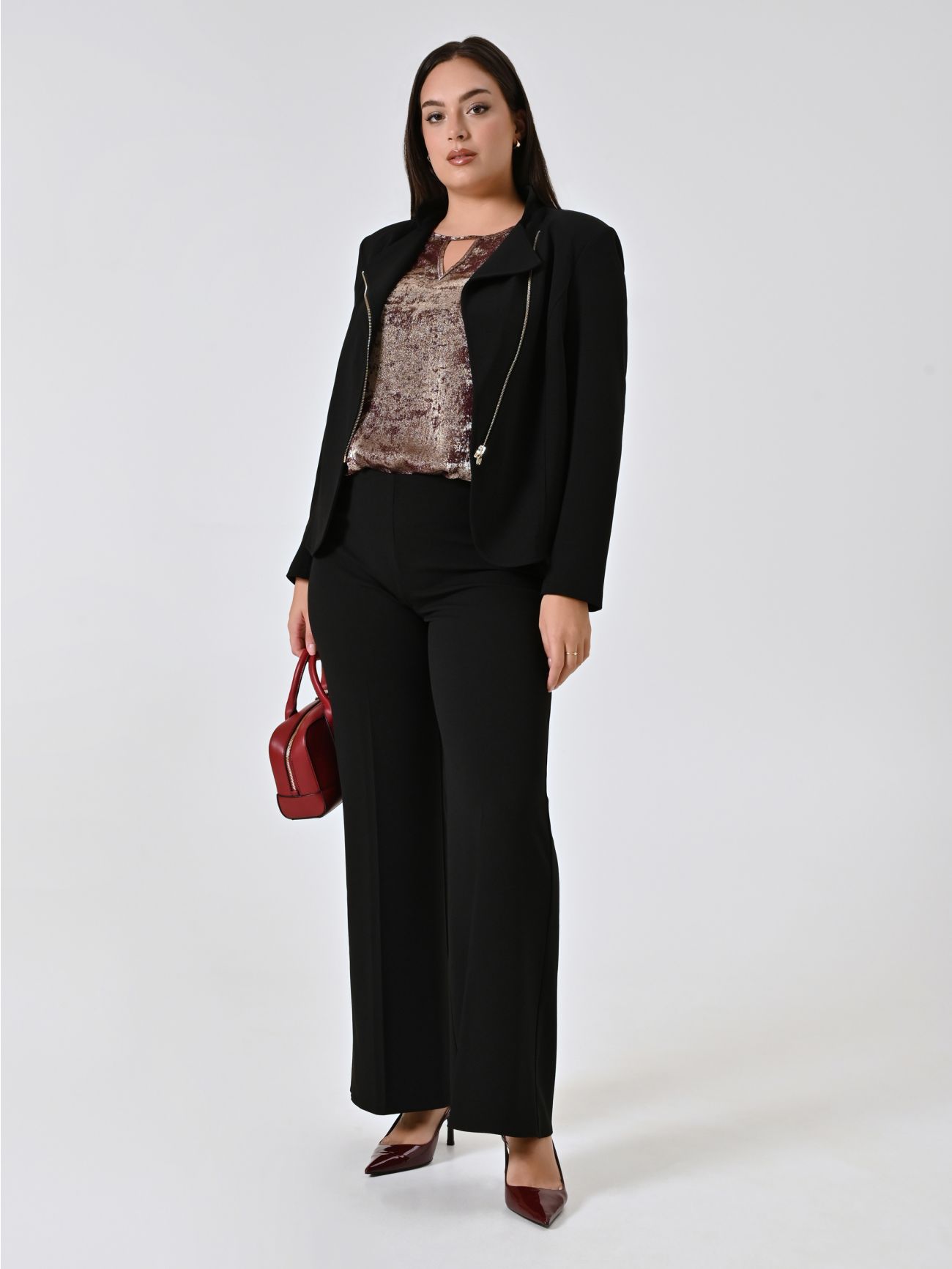 Curvy-Palazzo-Hose in Schwarz  Rinascimento