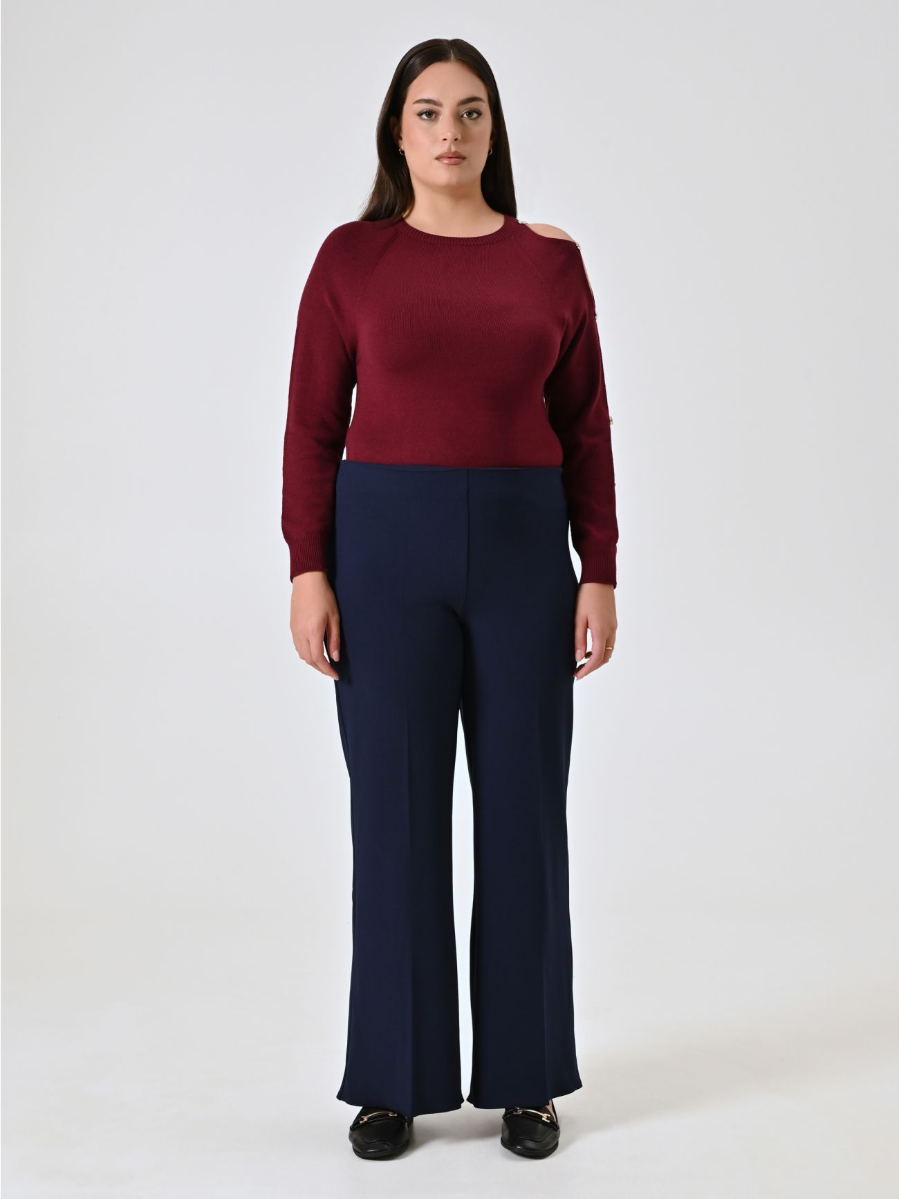 Curvy-Palazzo-Hose in Blau det_1