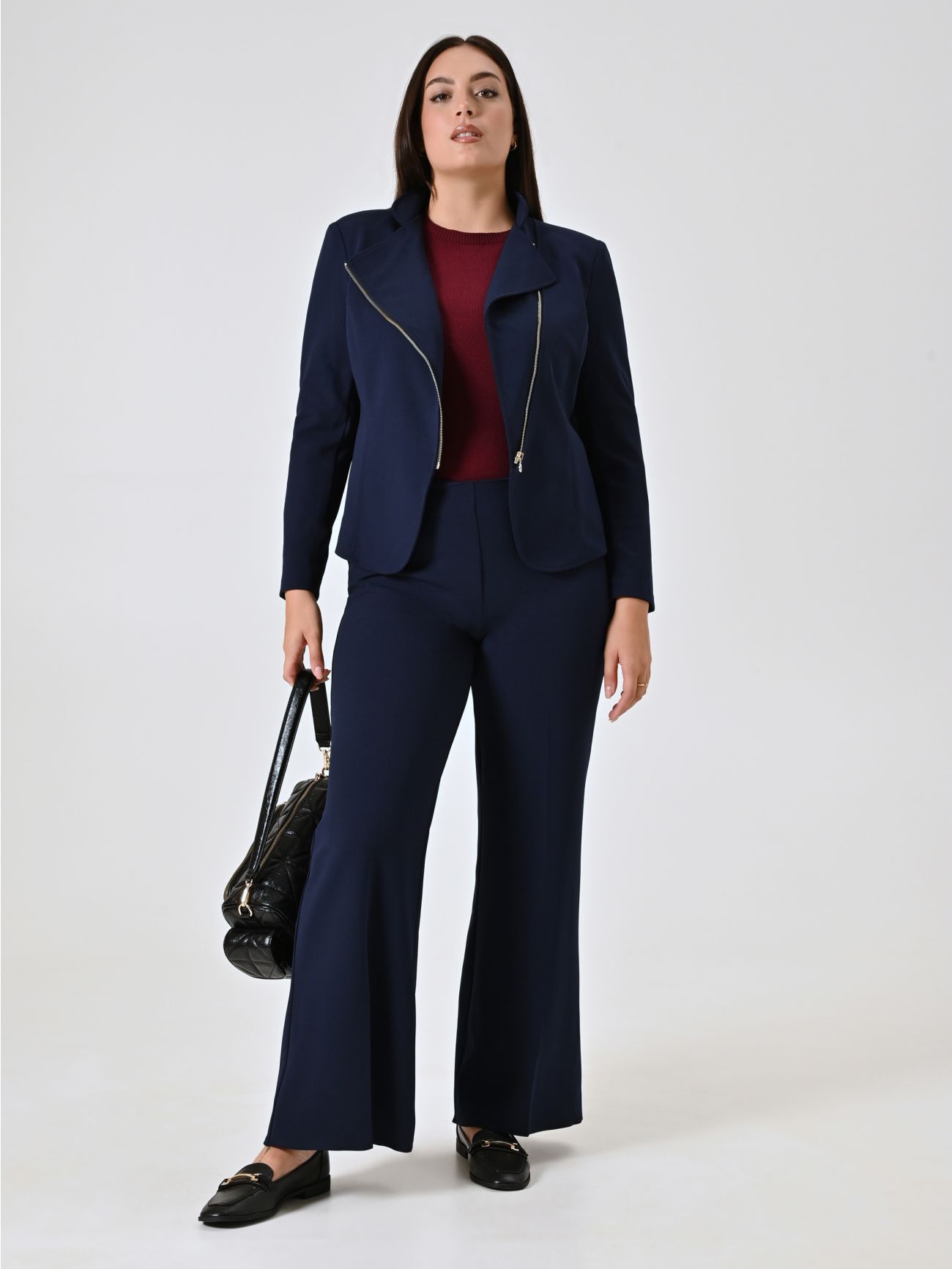 Curvy-Palazzo-Hose in Blau  Rinascimento