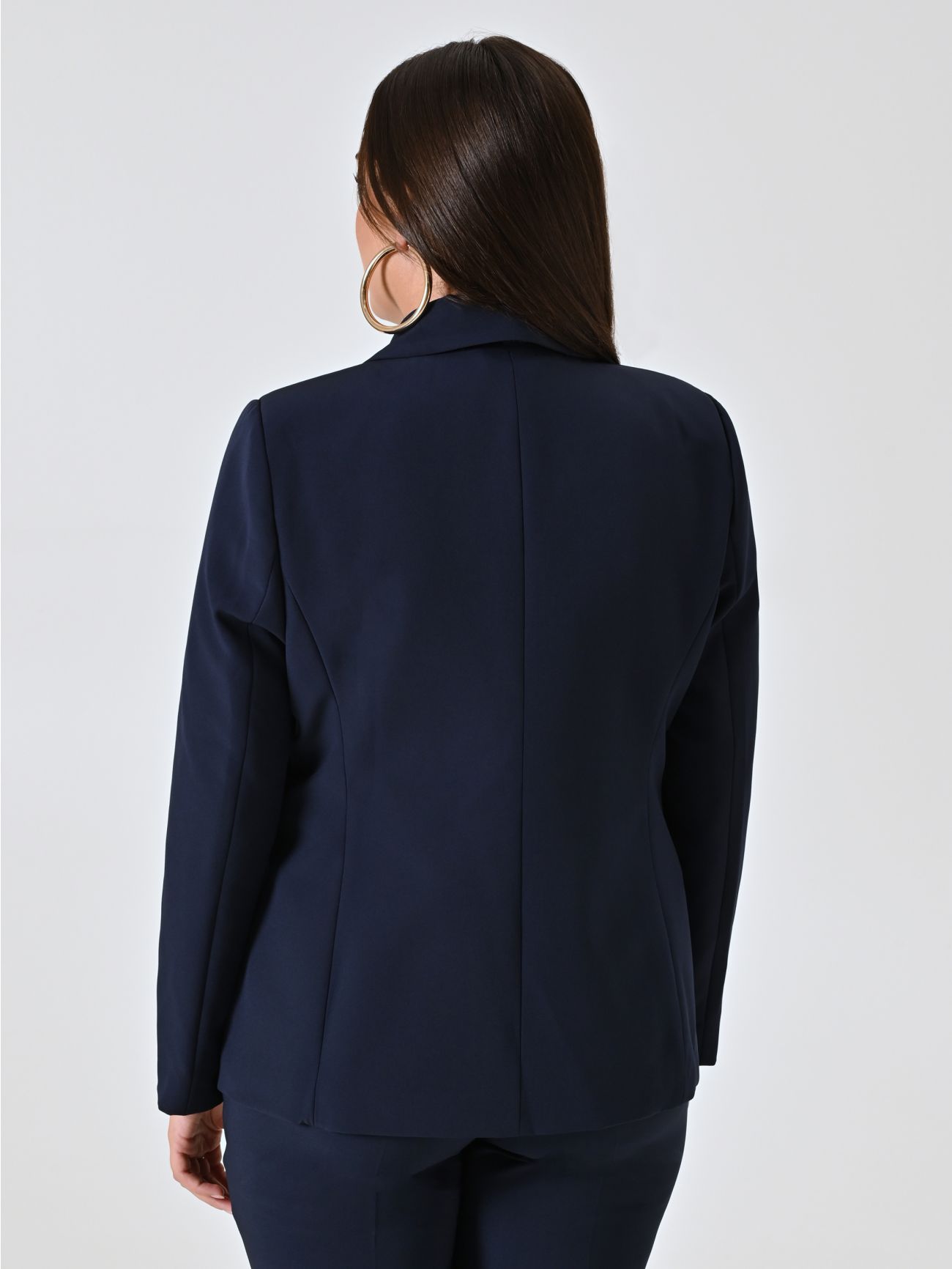 Curvy Blue Two-Button Jacket det_3