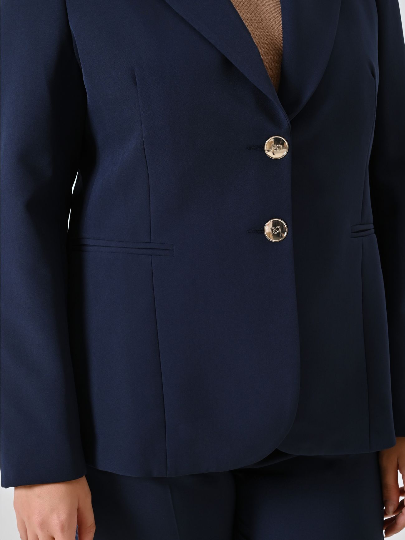 Curvy Blue Two-Button Jacket in_i5