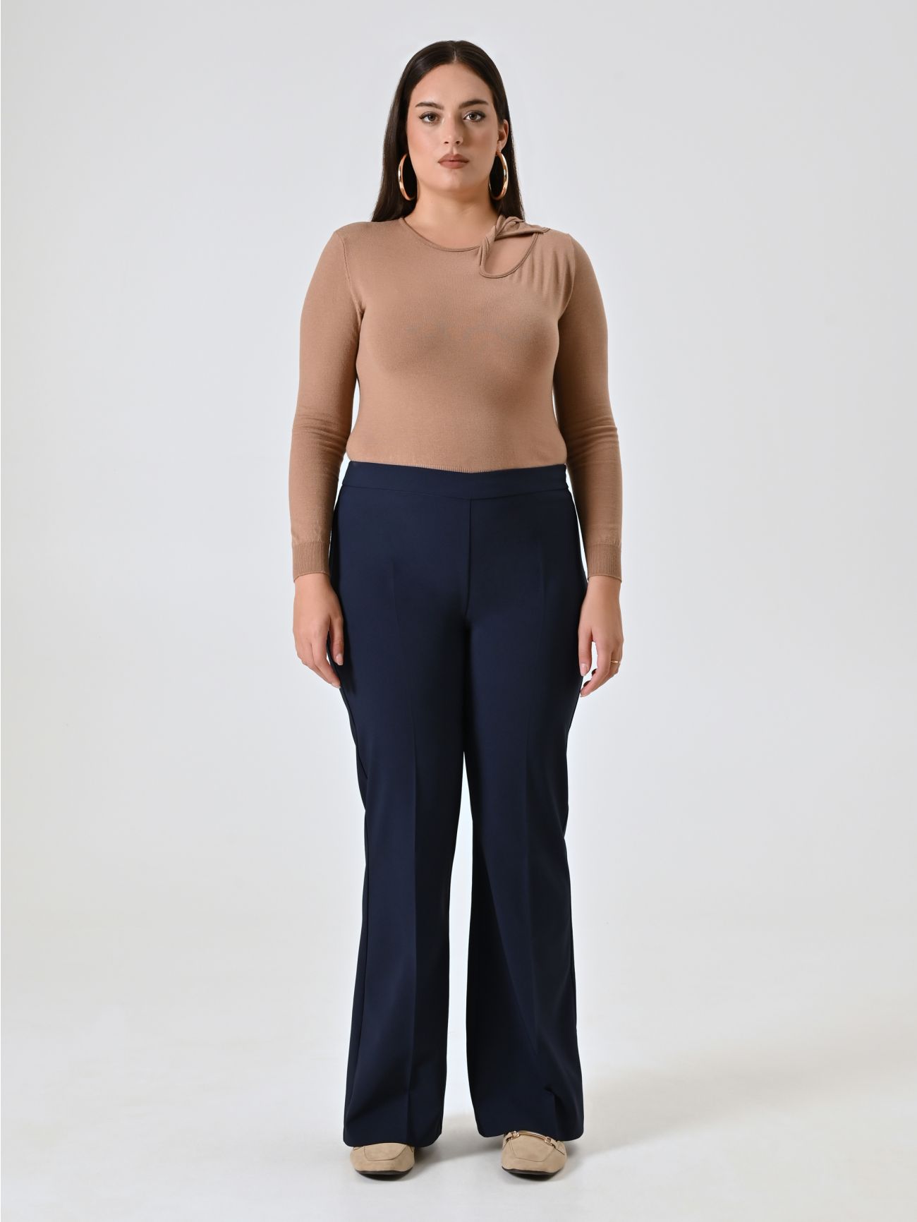 Curvy-Schlaghose in Blau det_1