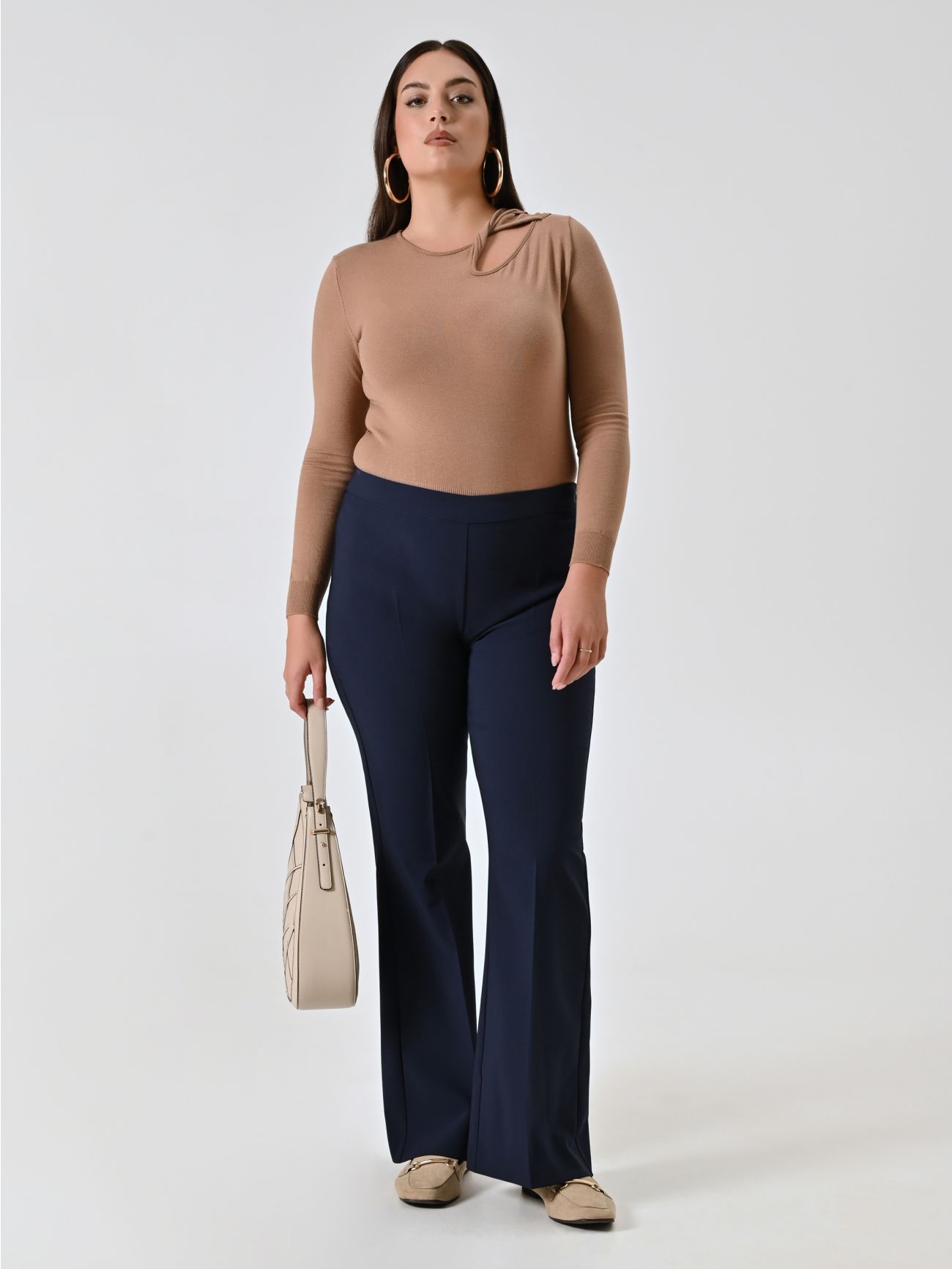 Curvy-Schlaghose in Blau  Rinascimento