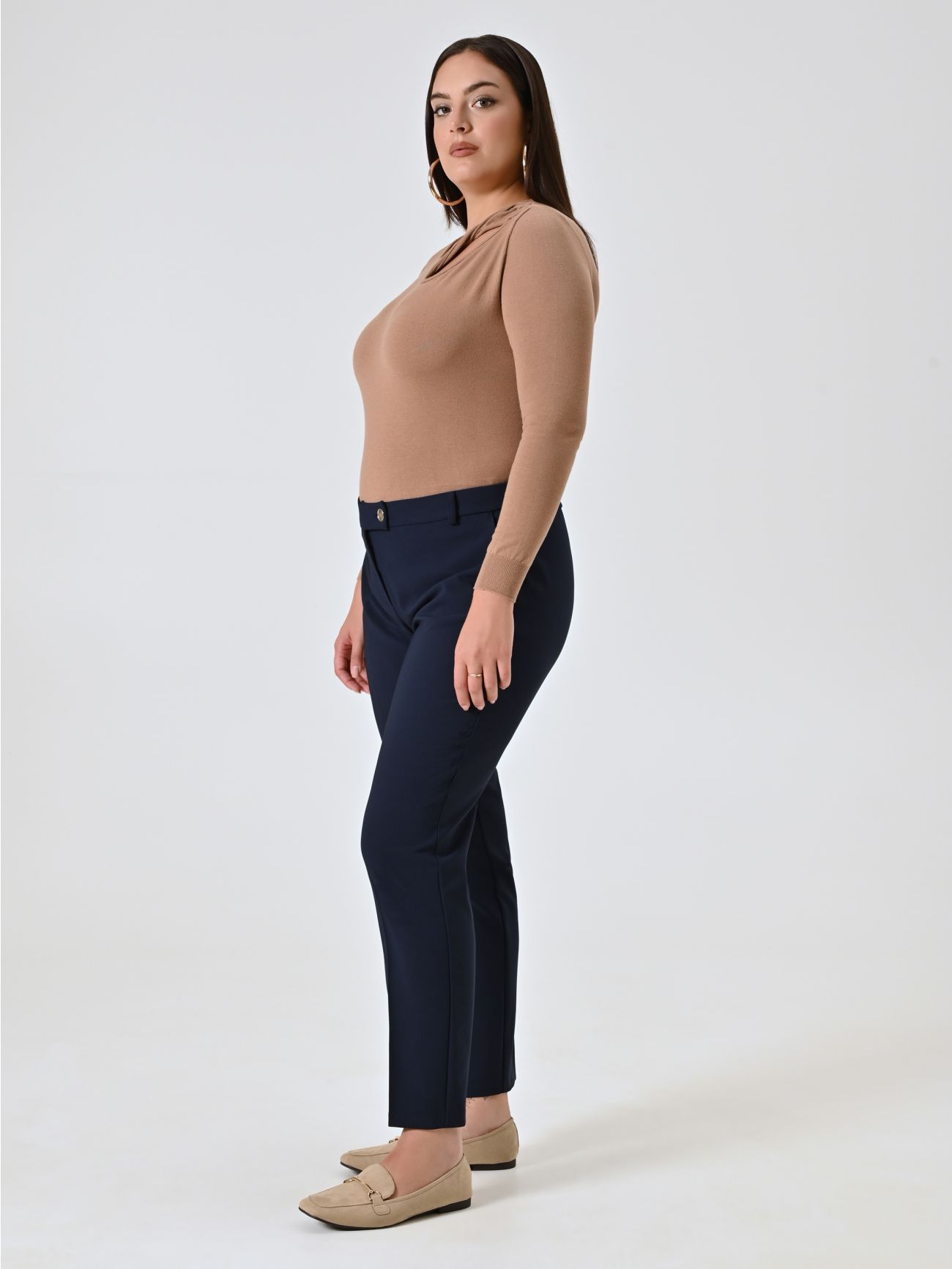 Pantaloni Curvy Straight Blu in_i7