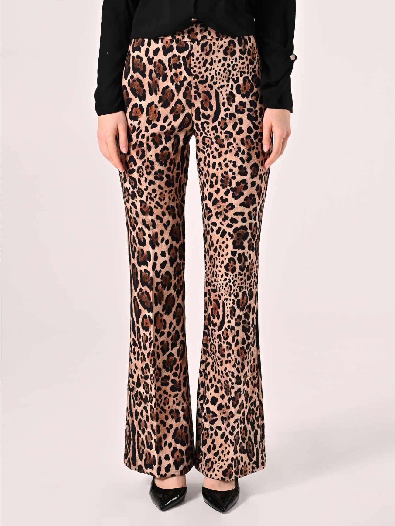 Ausgestellte Hose mit Animal-Print det_2