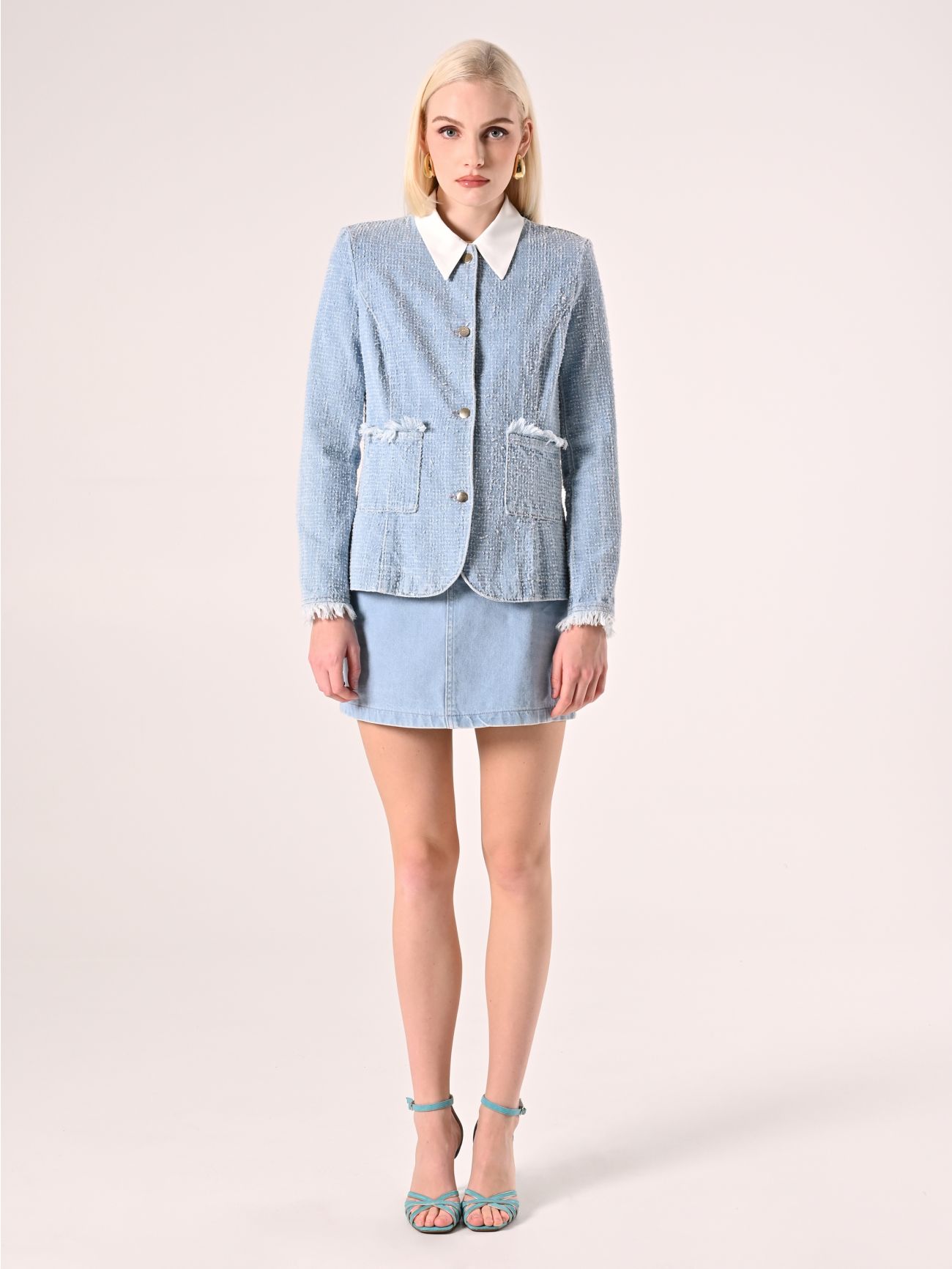 Veste en jean clair det_1