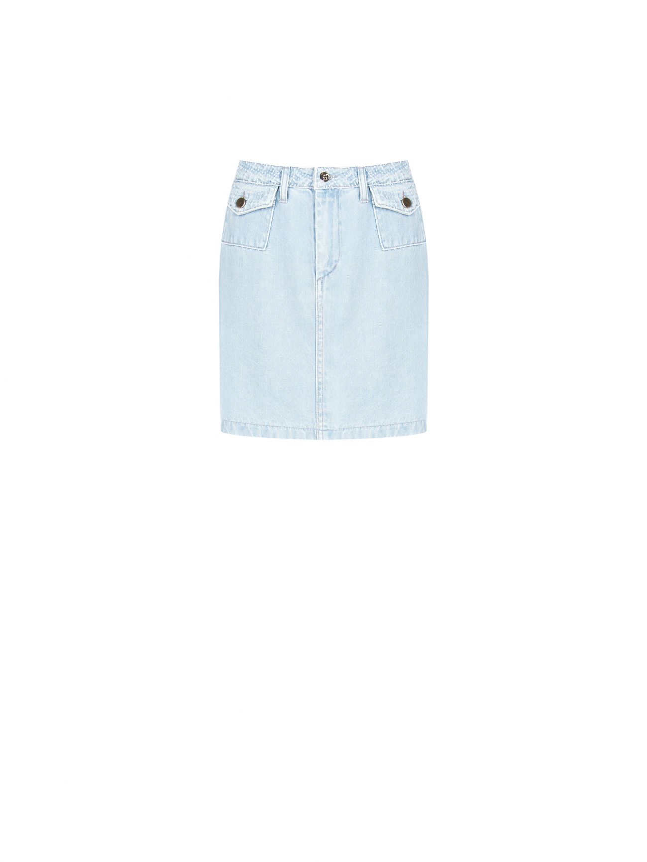 Jupe courte forme « de ligne A » en denim clair det_4