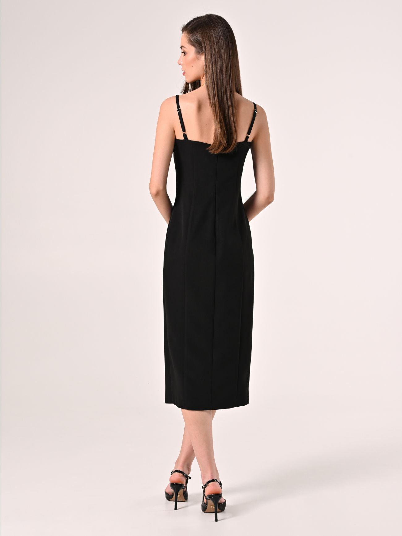 Midi Black Sheath Dress det_3