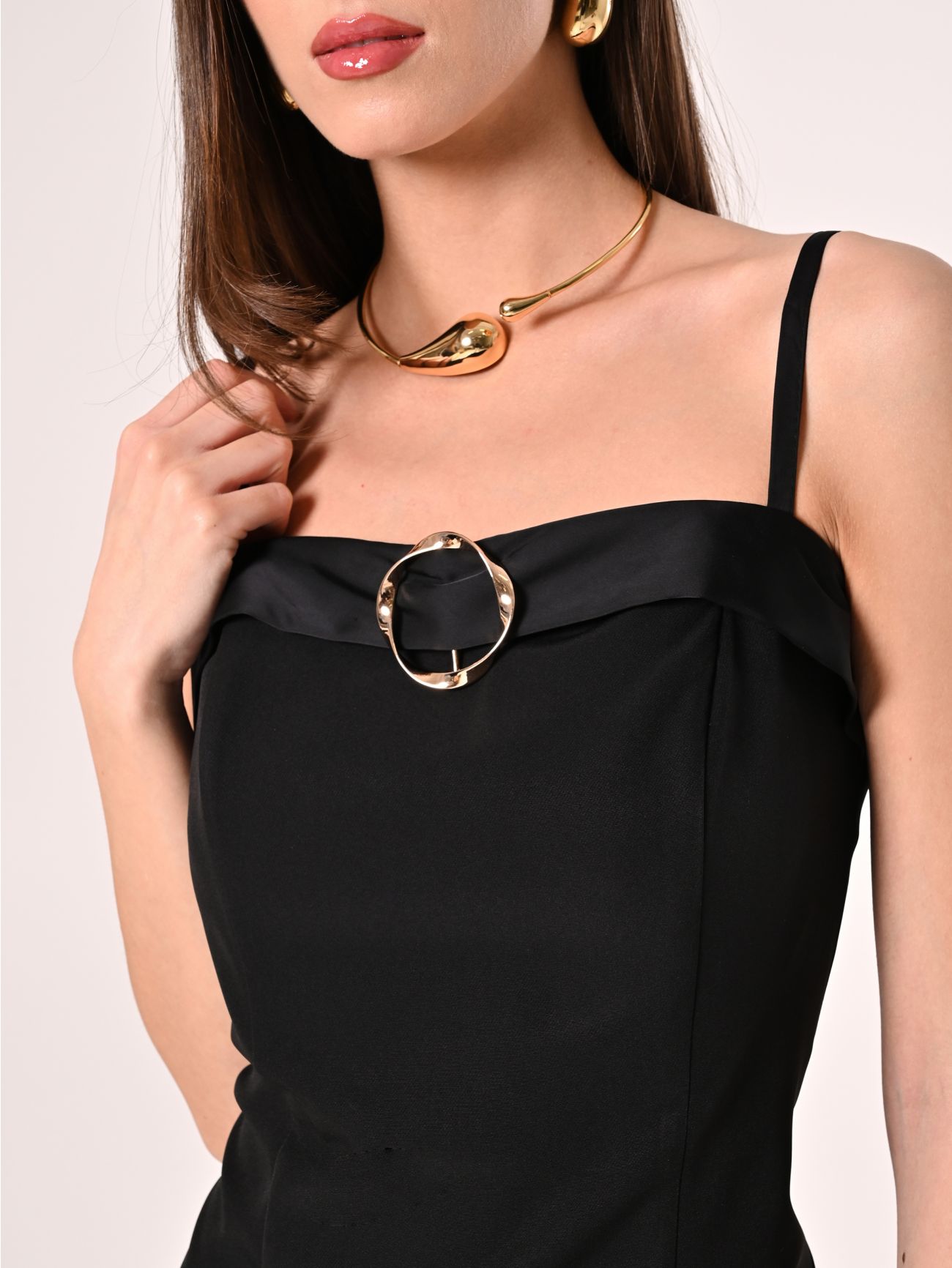 Midi Black Sheath Dress in_i5