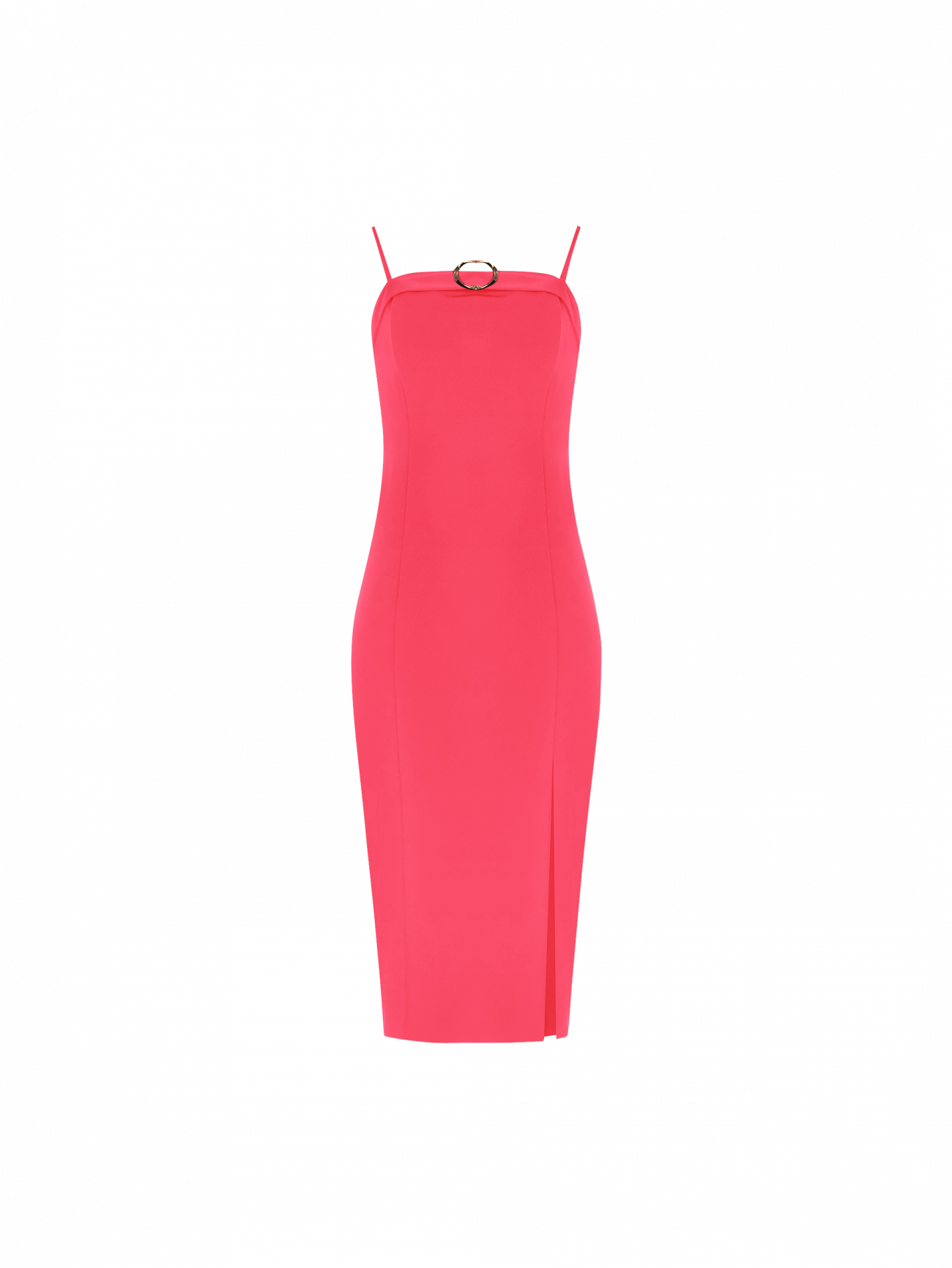 Tubino Midi Fuxia con dettaglio Gioiello det_4