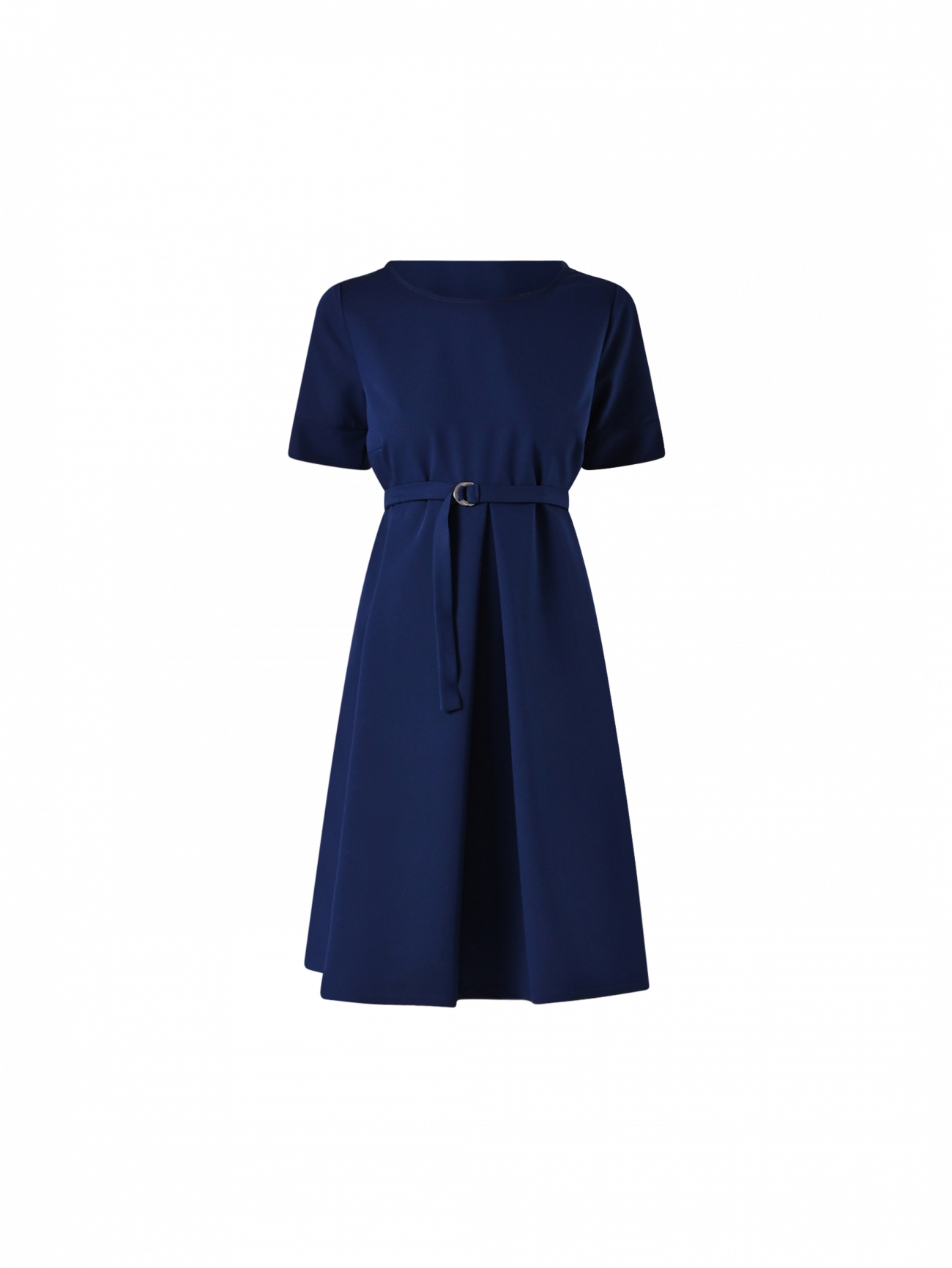 Kleid in Blau mit kurzen Ärmeln det_4