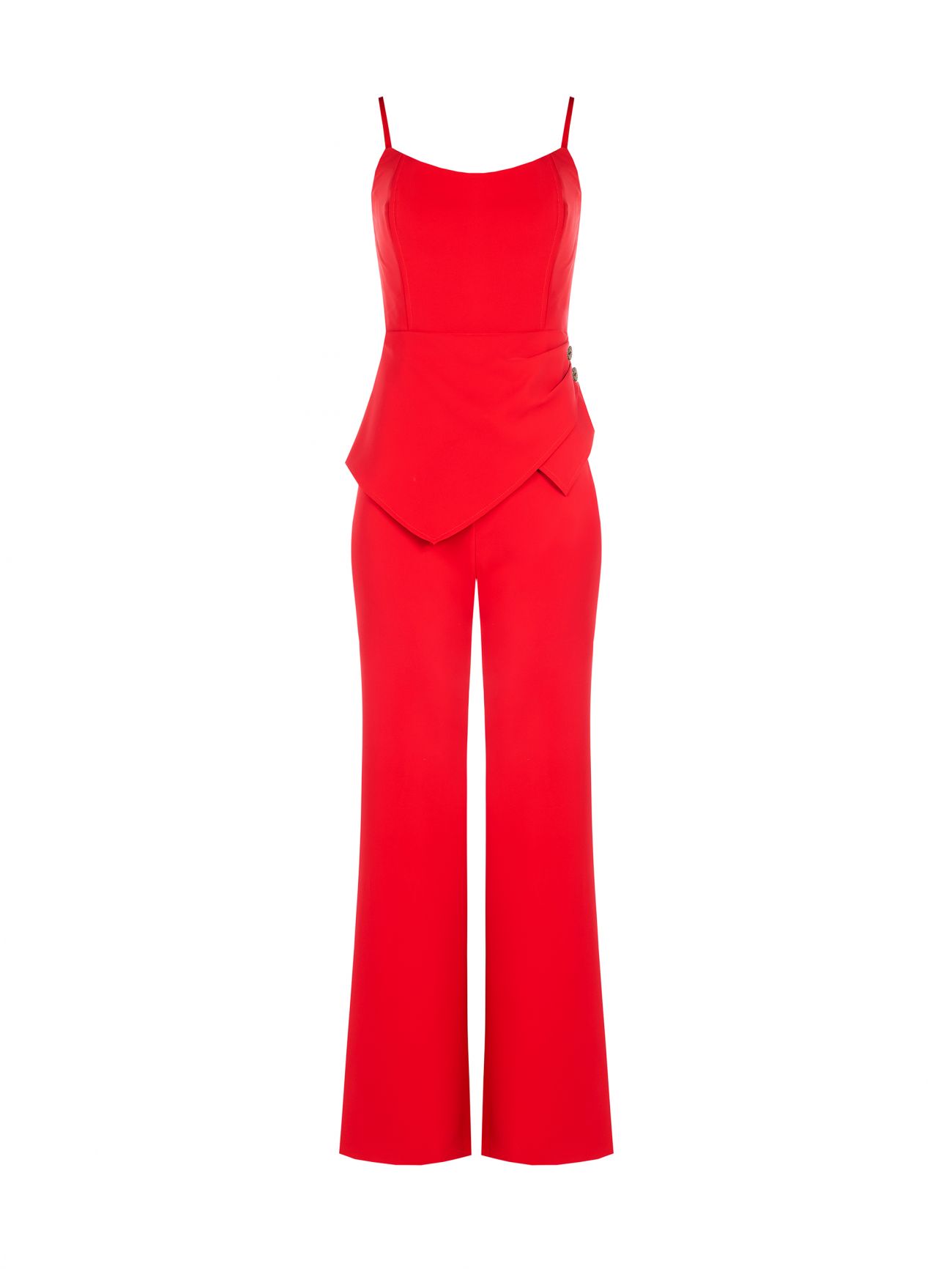 Red Jumpsuit with Bustier Neckline det_4