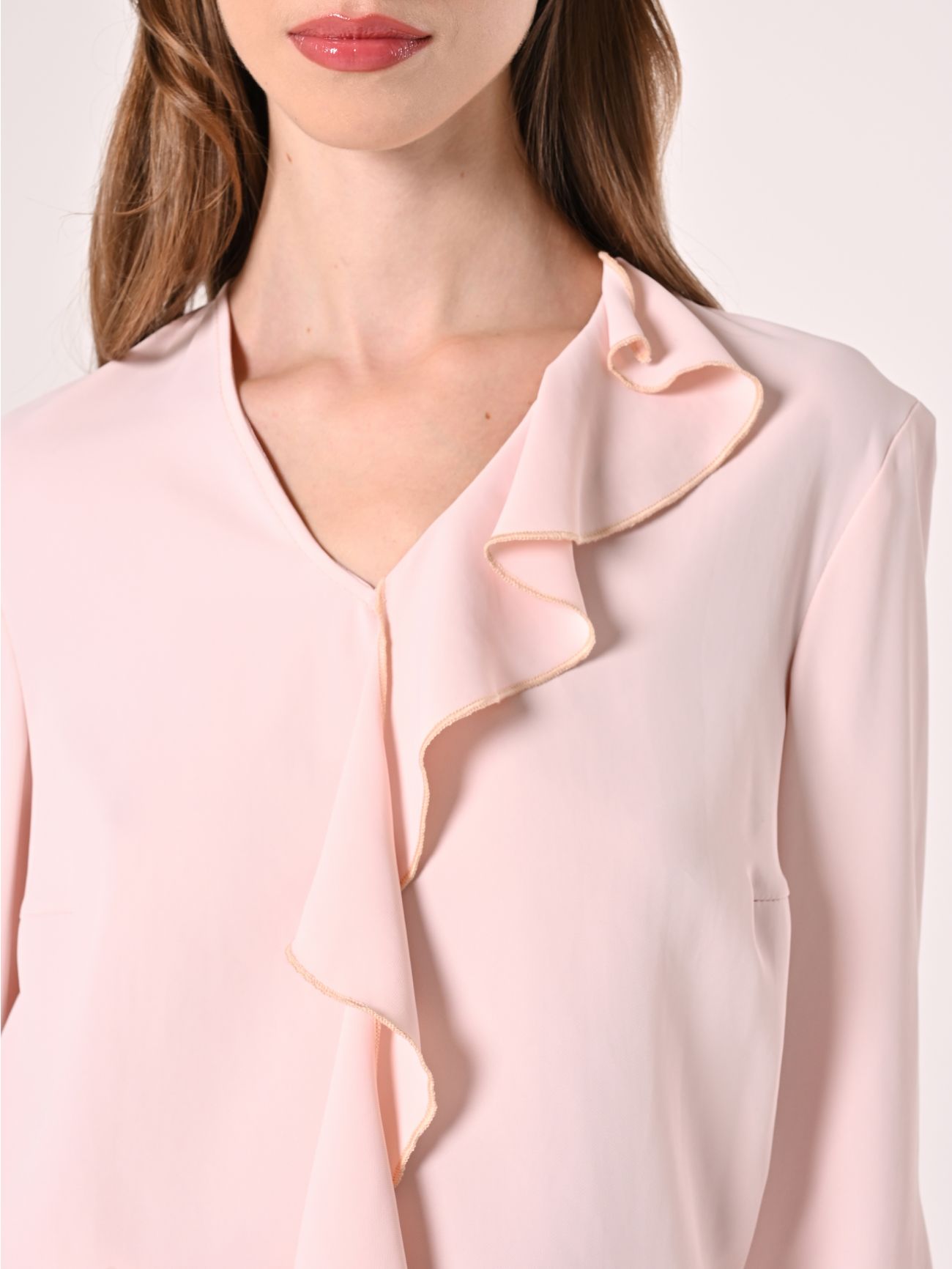 Light Pink Ruffle Blouse in_i5