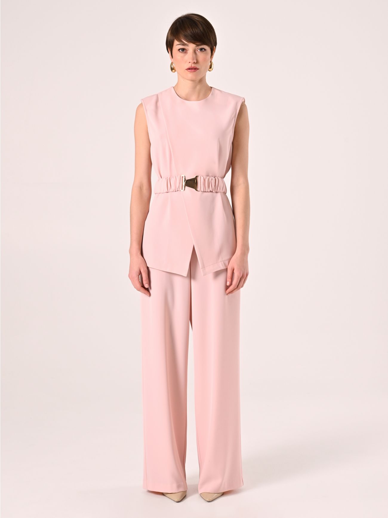 Bluse aus Cady in Rosa det_1
