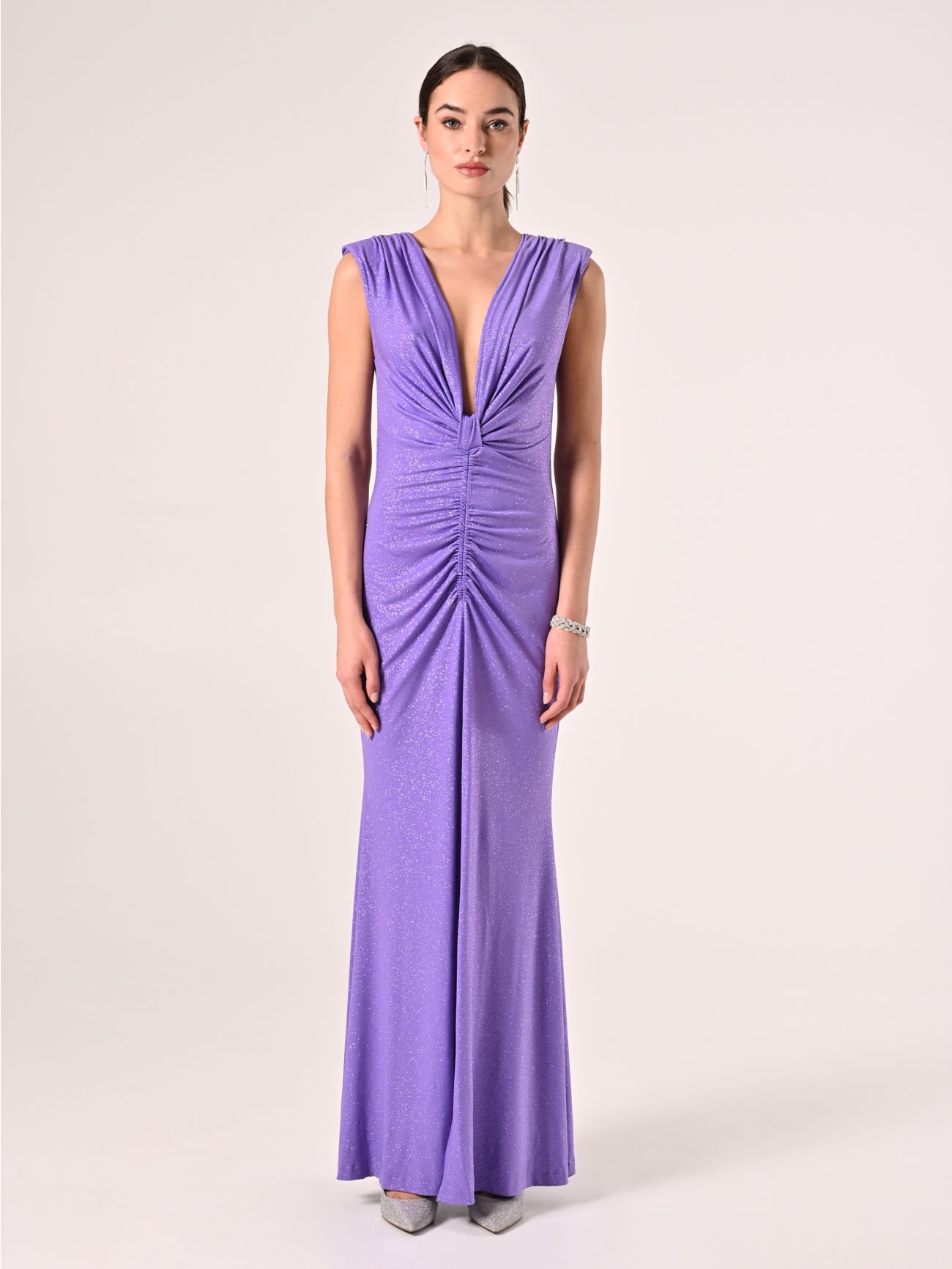 Lavender Long Glitter Dress det_1