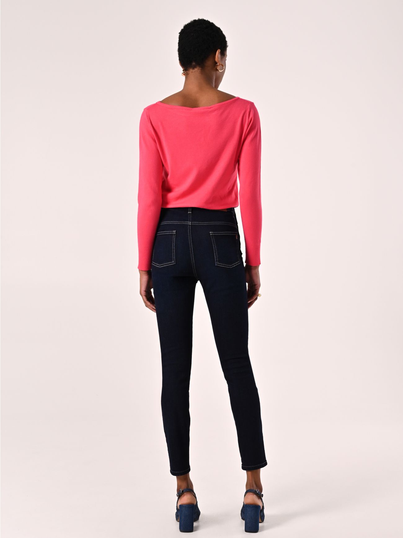 Blue Skinny Jeans with Buttons det_3