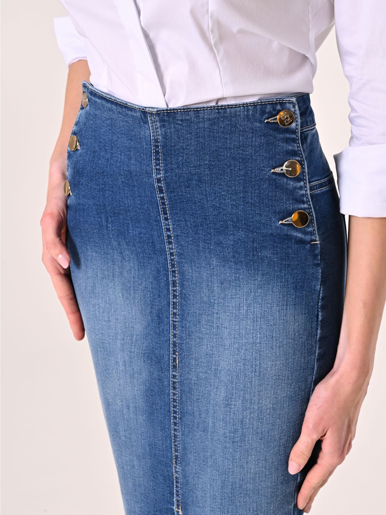 Jupe midi en jean in_i5