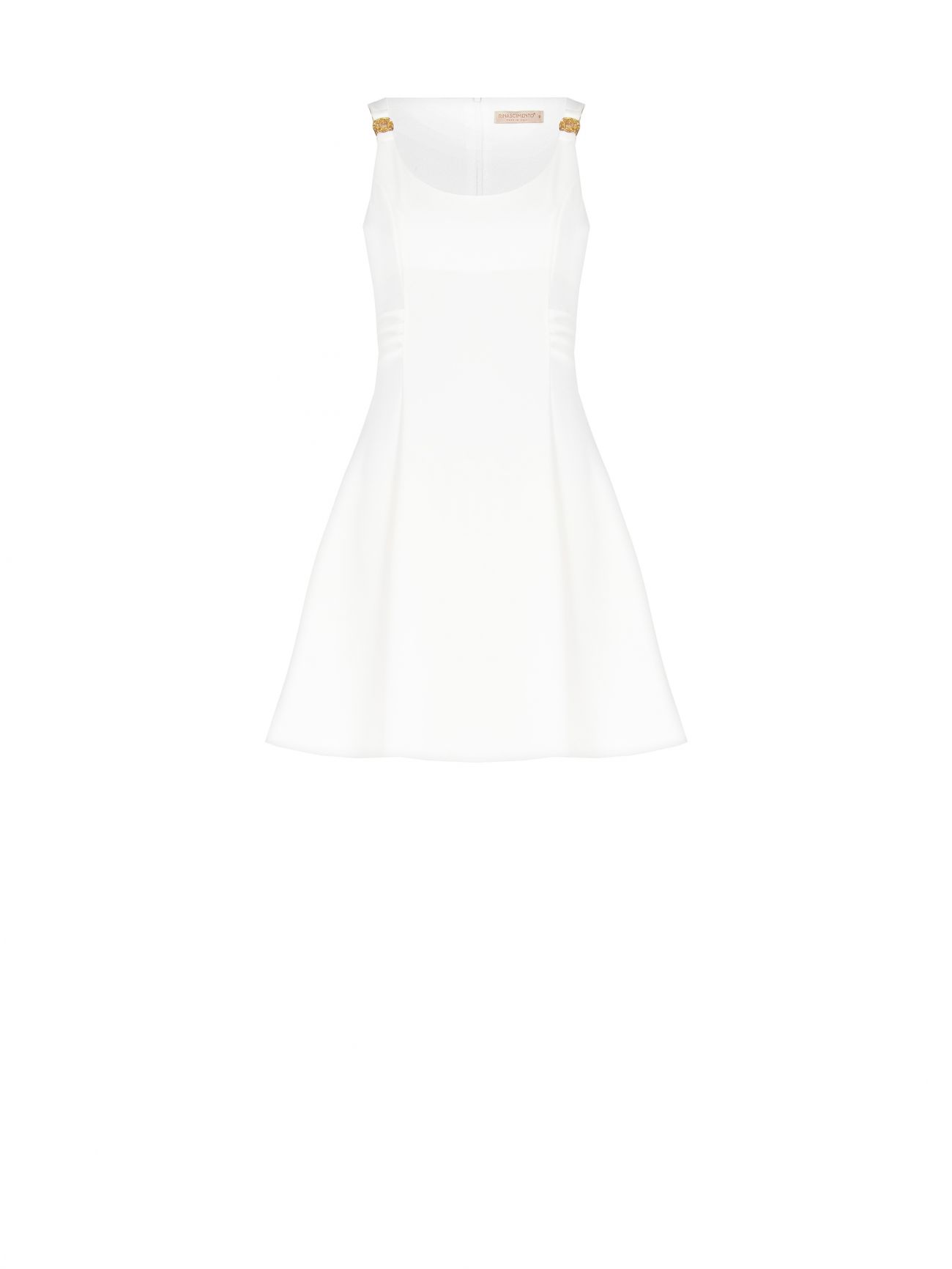 Vestido de vuelo blanco con tirantes de joyas det_4
