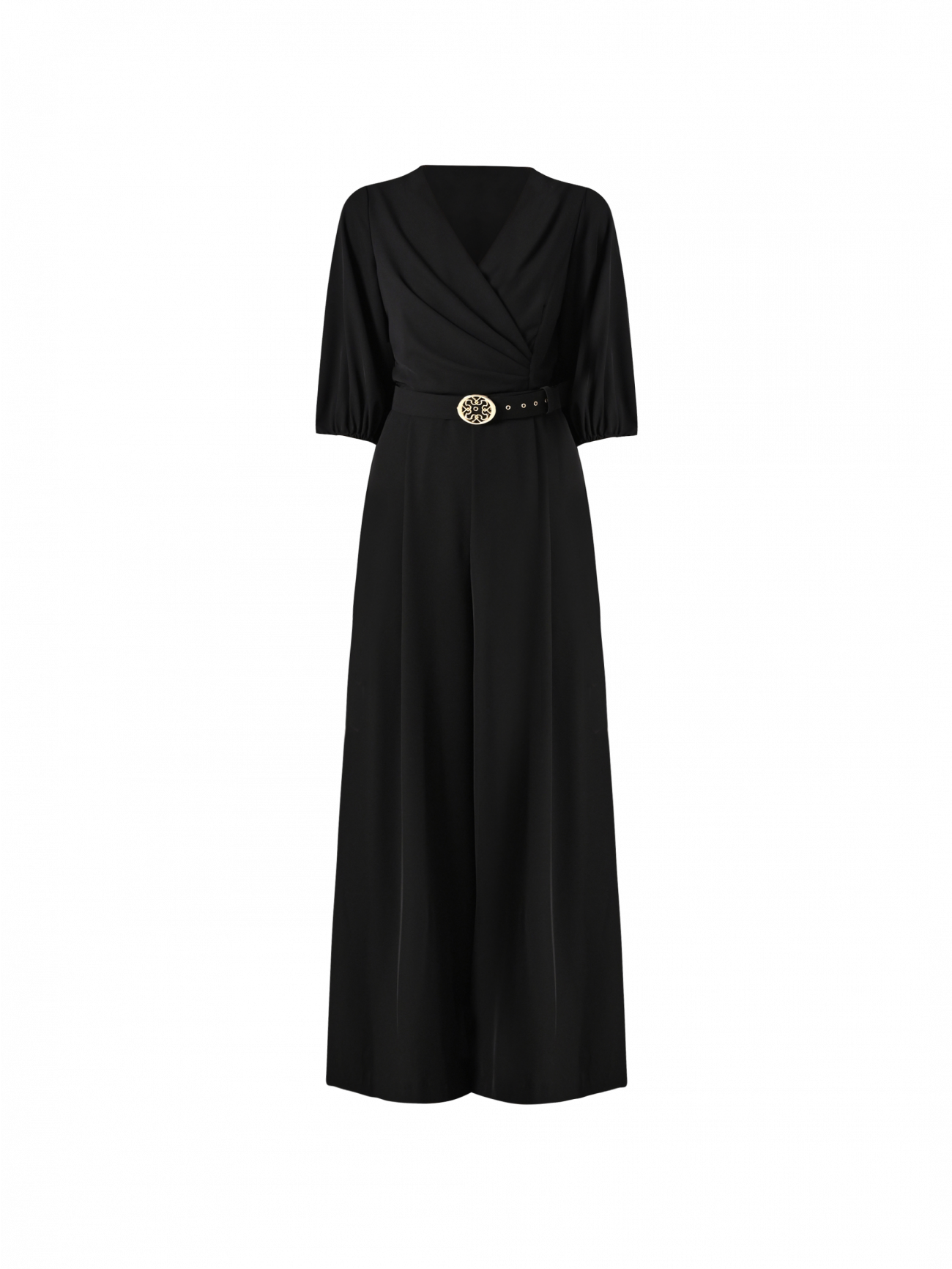 Black Jumpsuit with Monogram Belt det_4