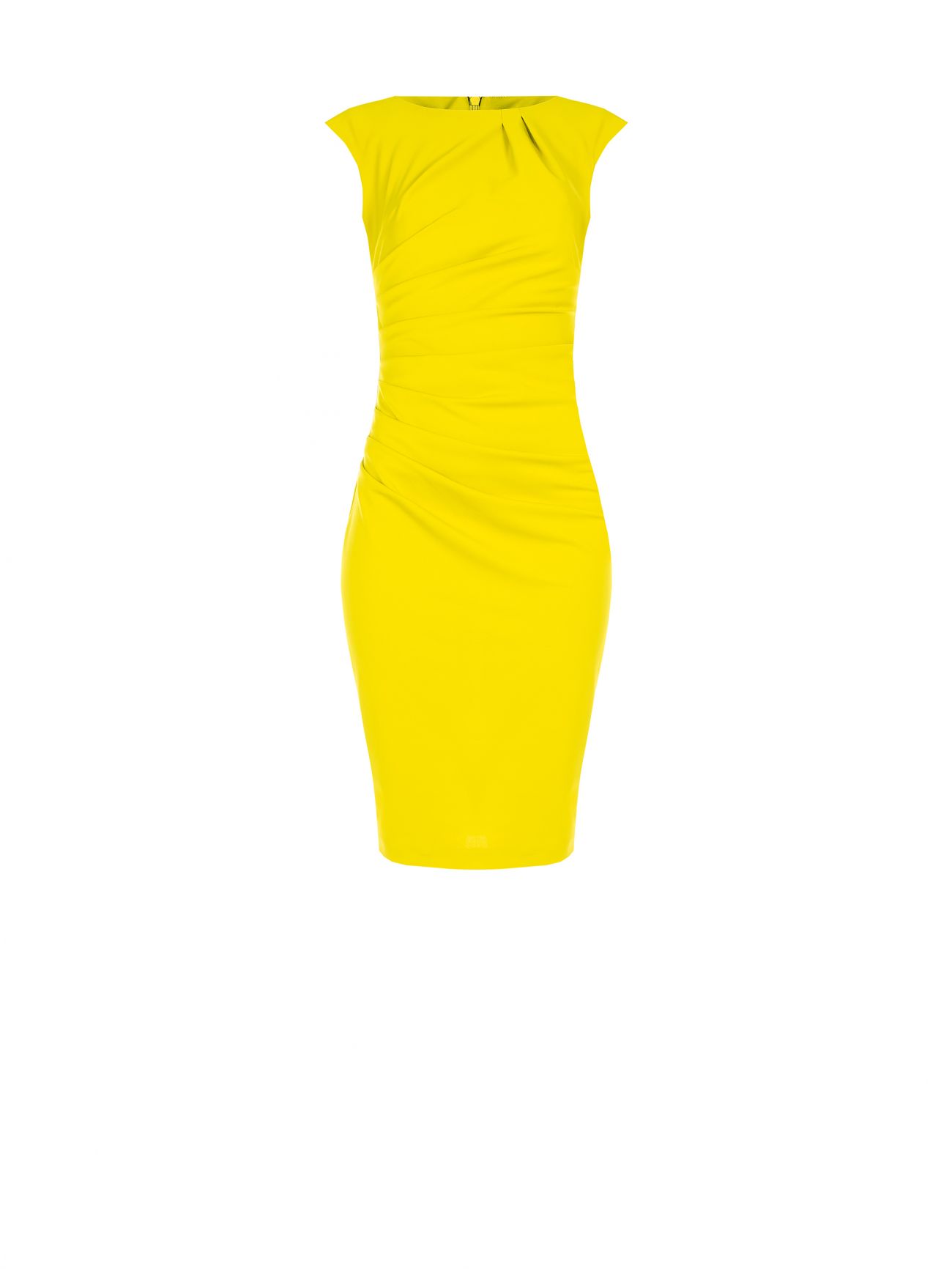 Vestido de tubo drapeado de punto milano det_4