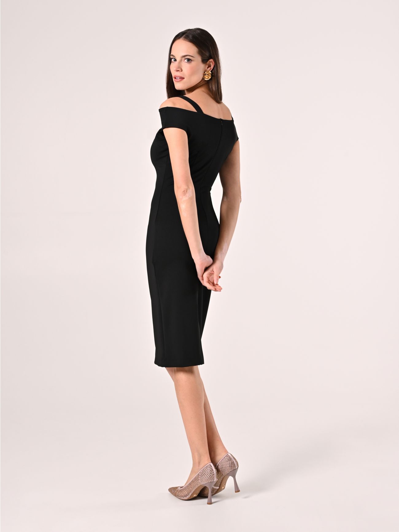 Gold Monogram Sheath Dress det_3