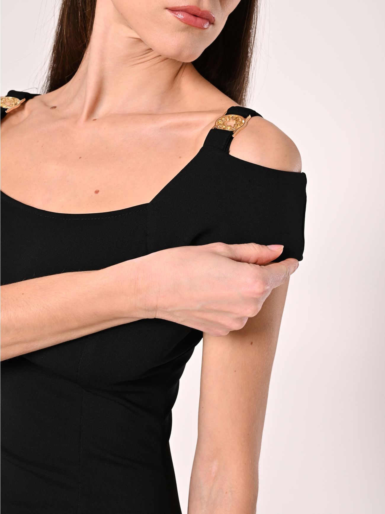 Gold Monogram Sheath Dress in_i5