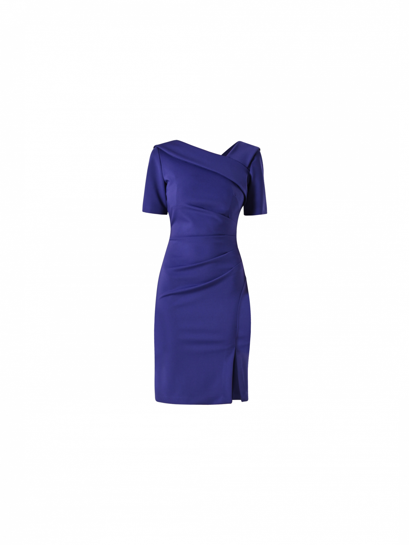 Blueberry Sheath Dress with Downturned Collar det_4