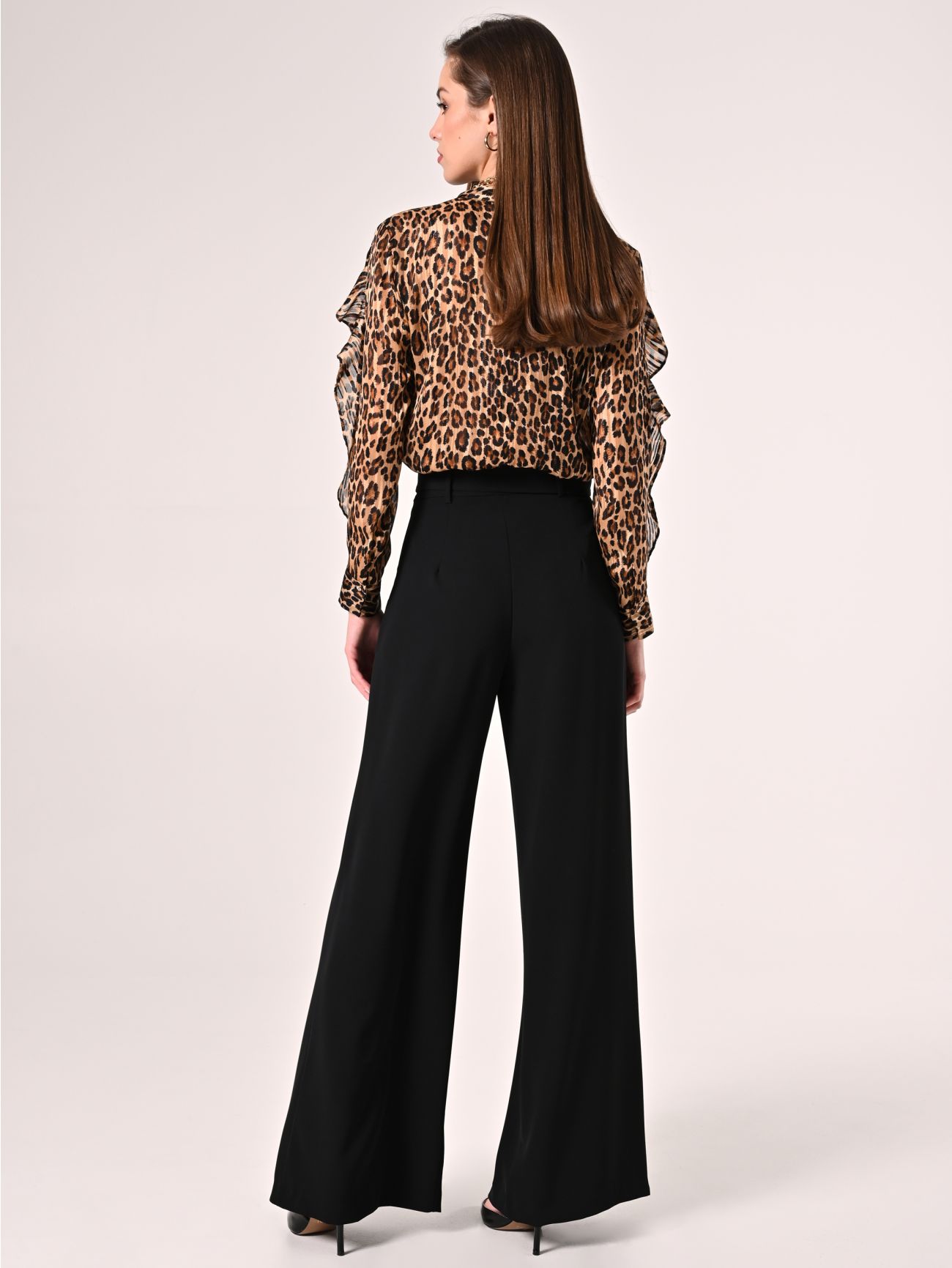 Pantaloni Neri con Cintura Fibbia Gold det_3