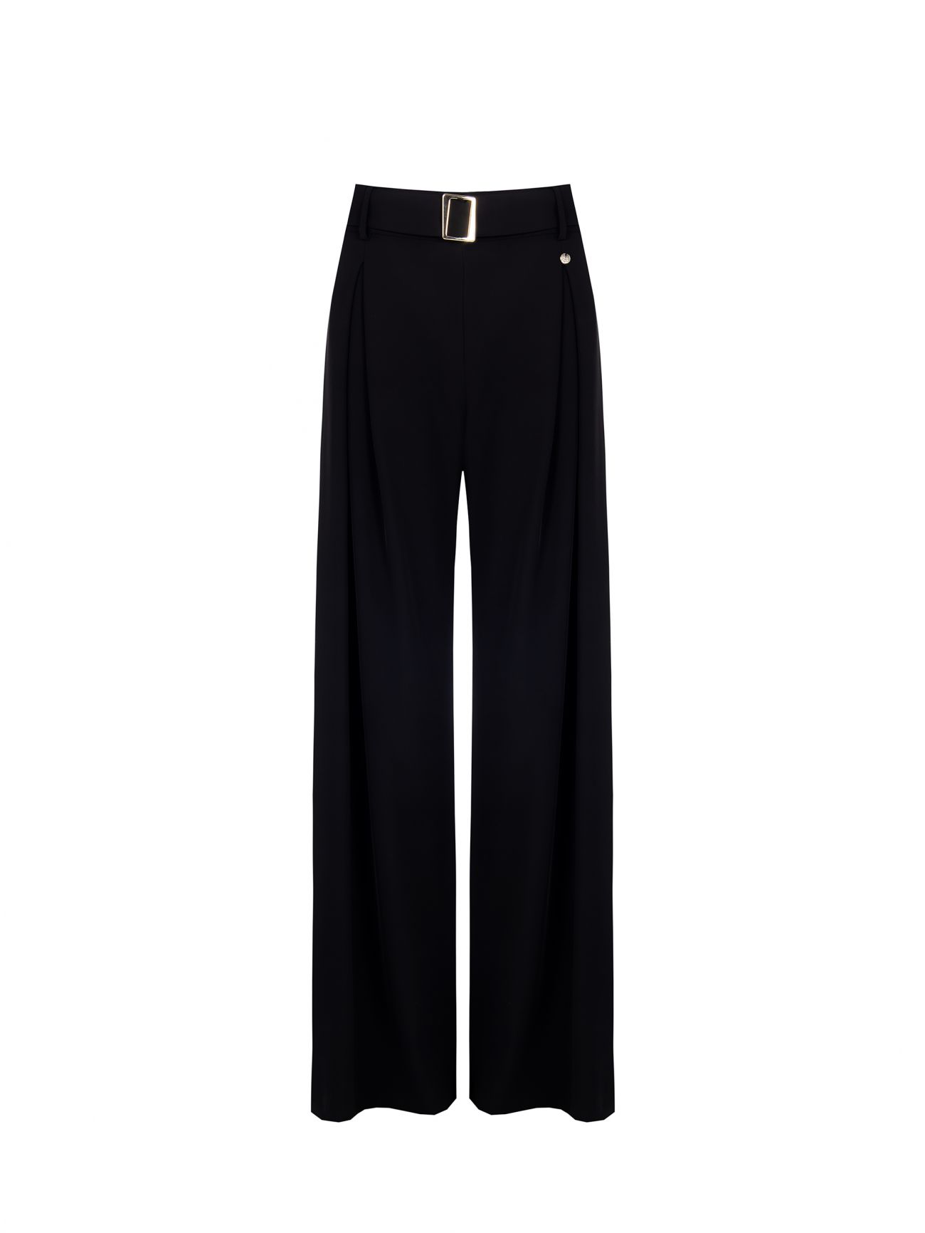 Pantaloni Neri con Cintura Fibbia Gold det_4
