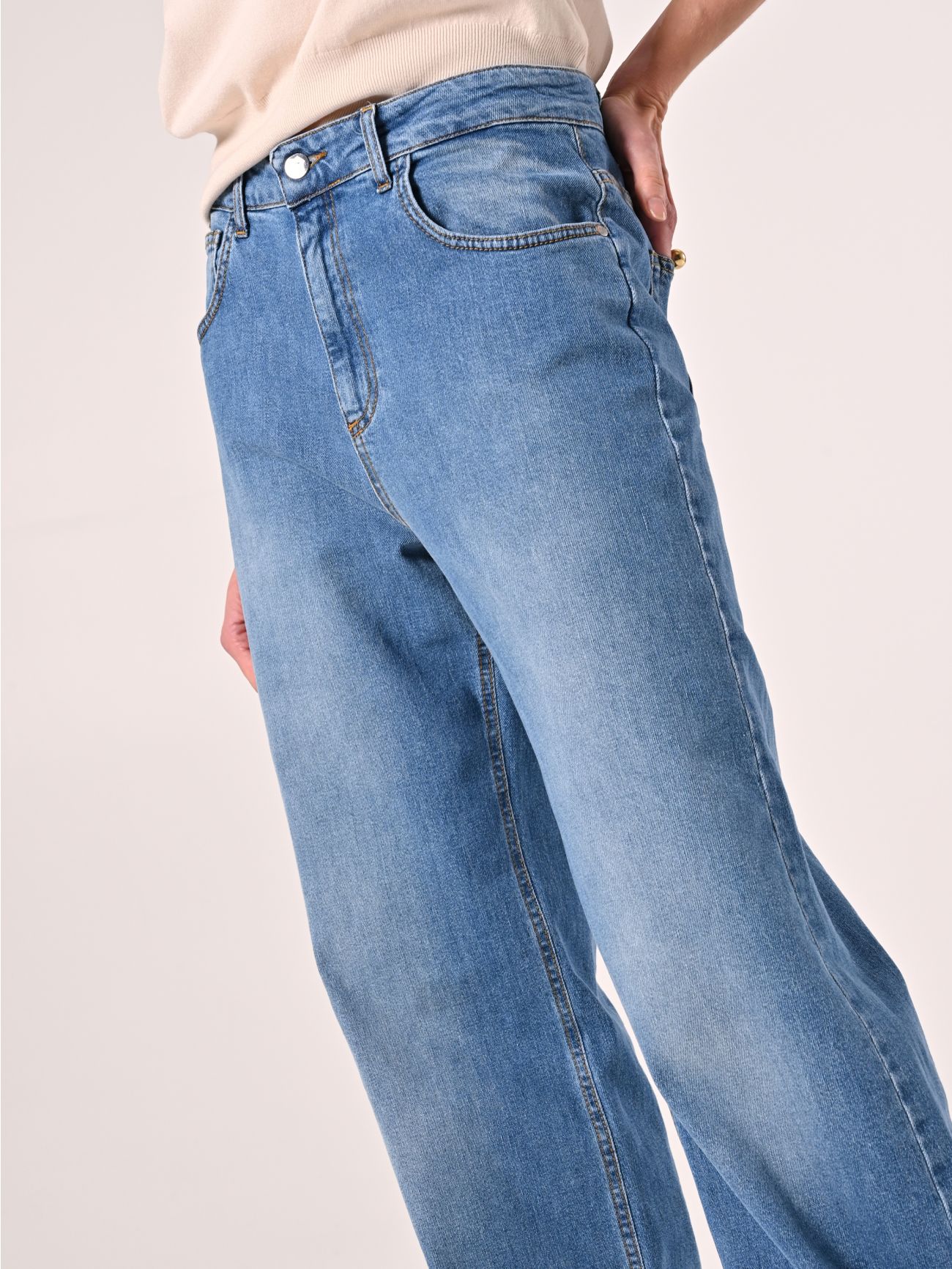 Jeans Palazzo en toile claire in_i5