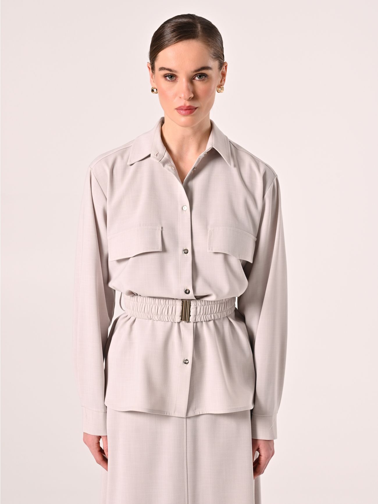 Giacca Utility color Grigio Perla  det_2