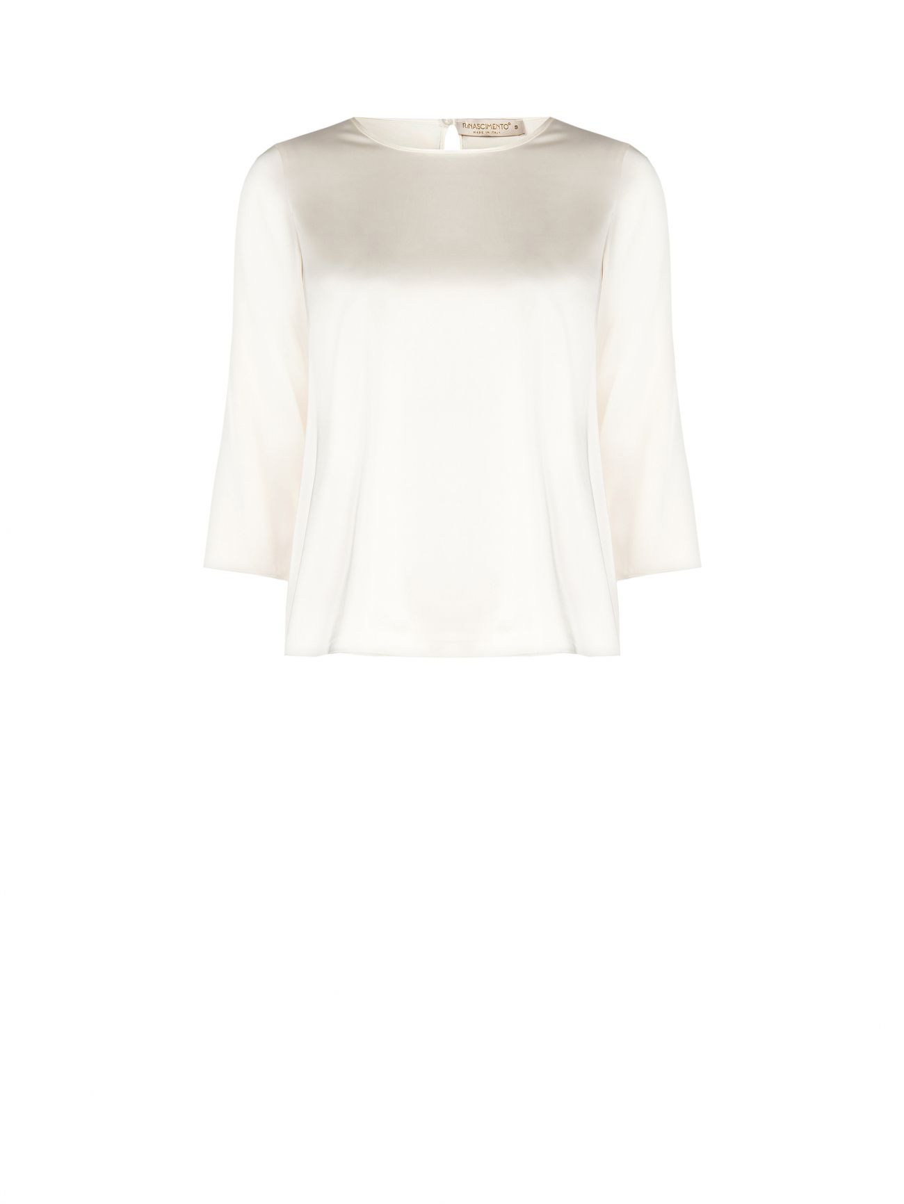Bluse aus Satin in Weiß det_4