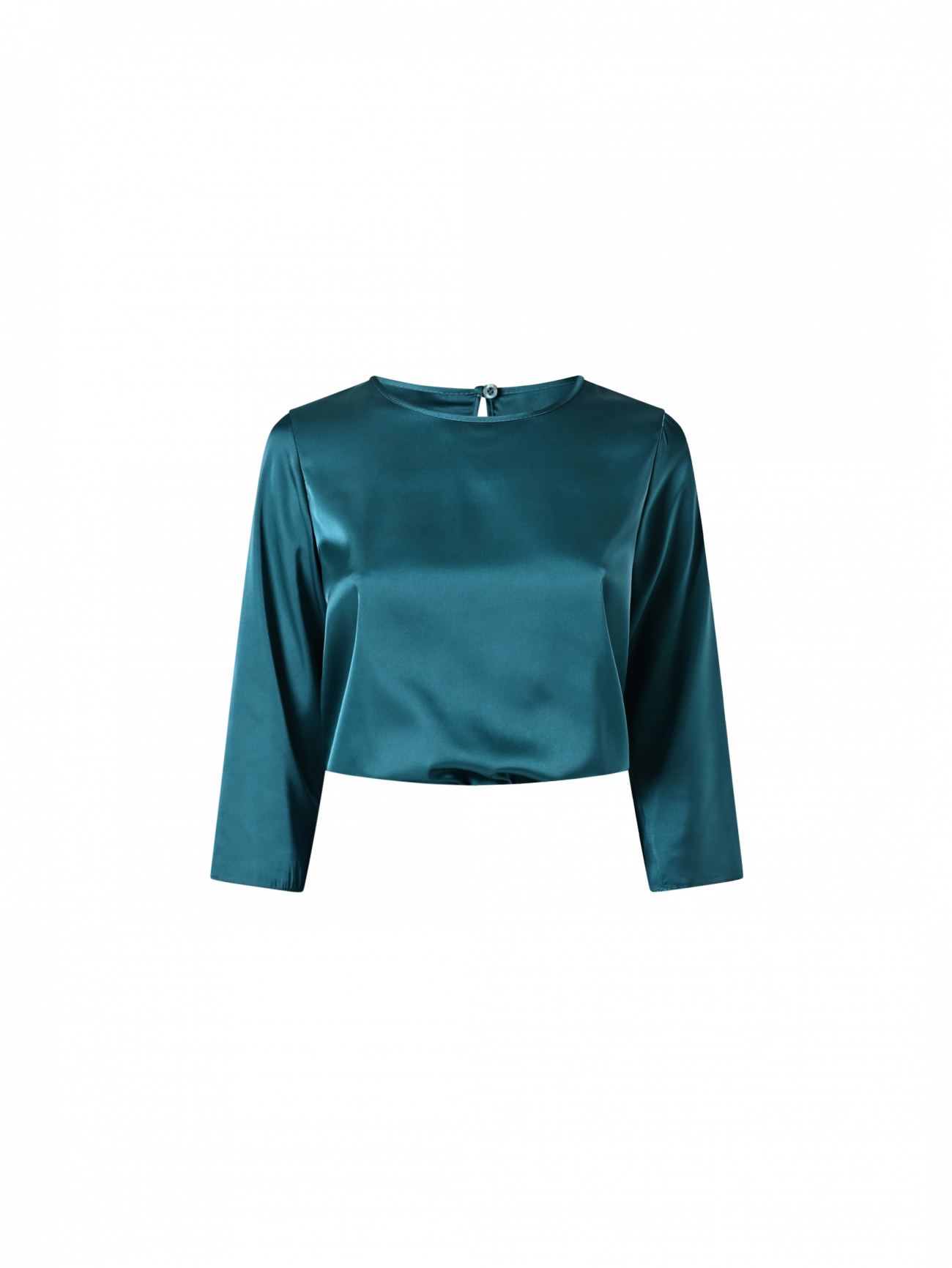 Bluse aus Satin in Grün det_4