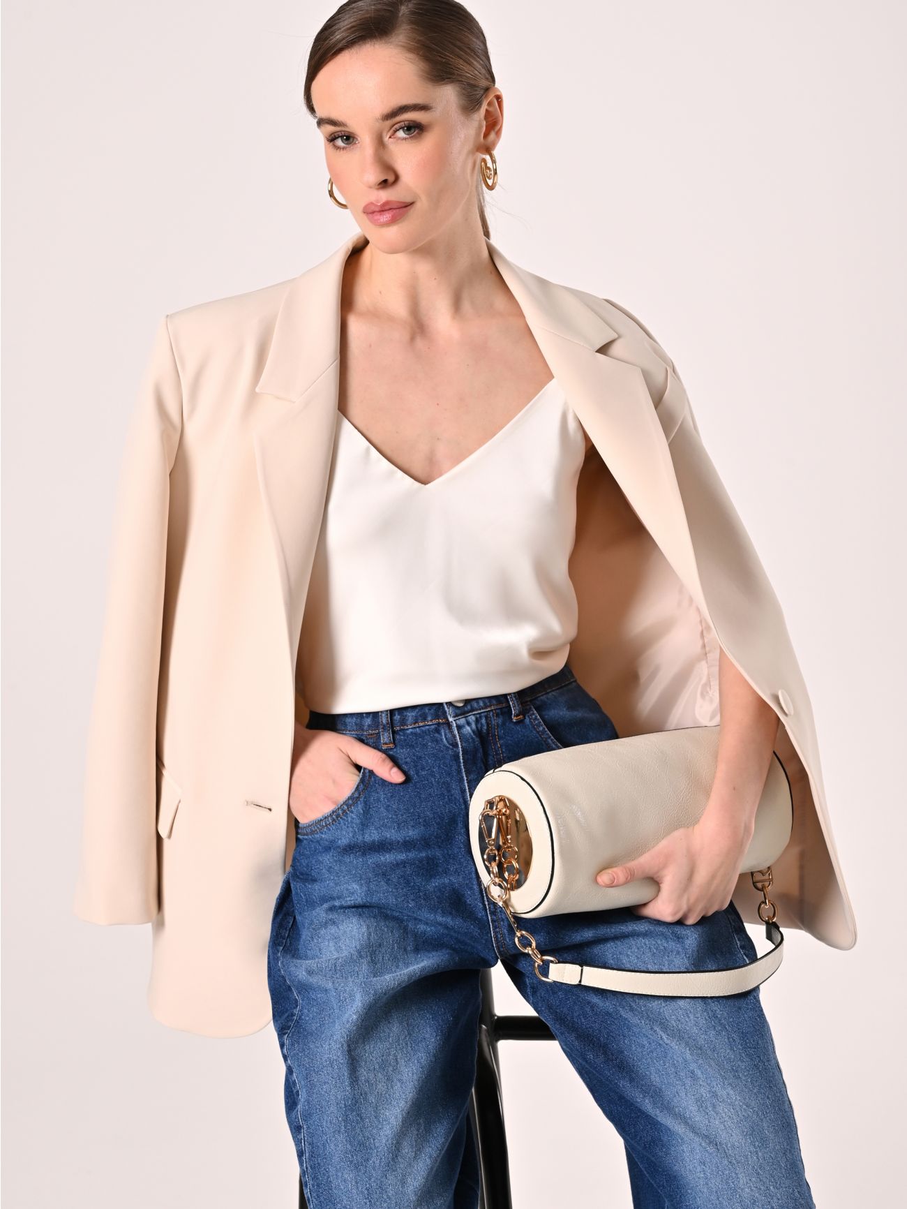 White Thin Strap Top  Rinascimento