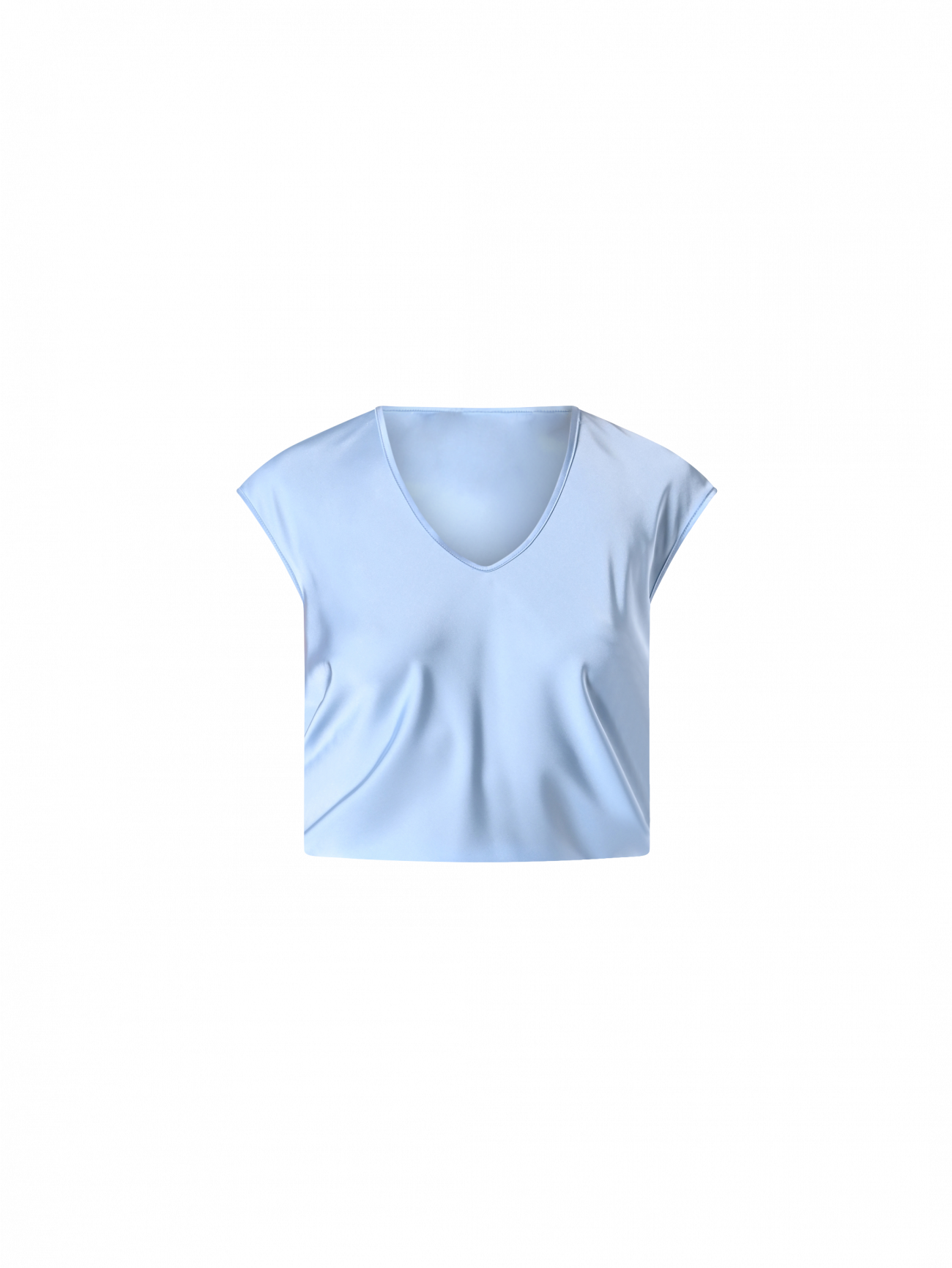 Bluse aus Satin in Hellblau det_4