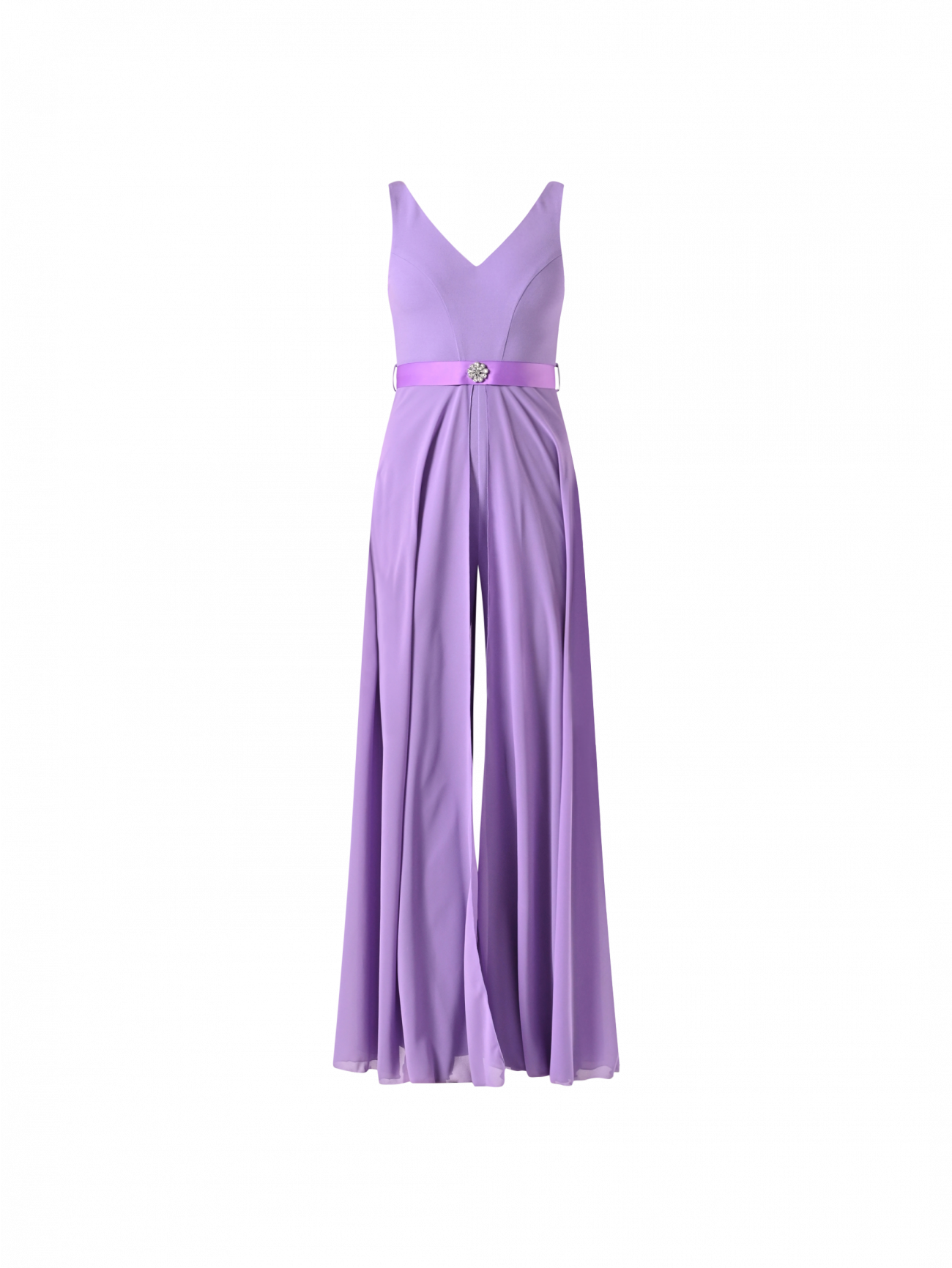 Combinaison couleur lavande avec ceinture bijou det_4