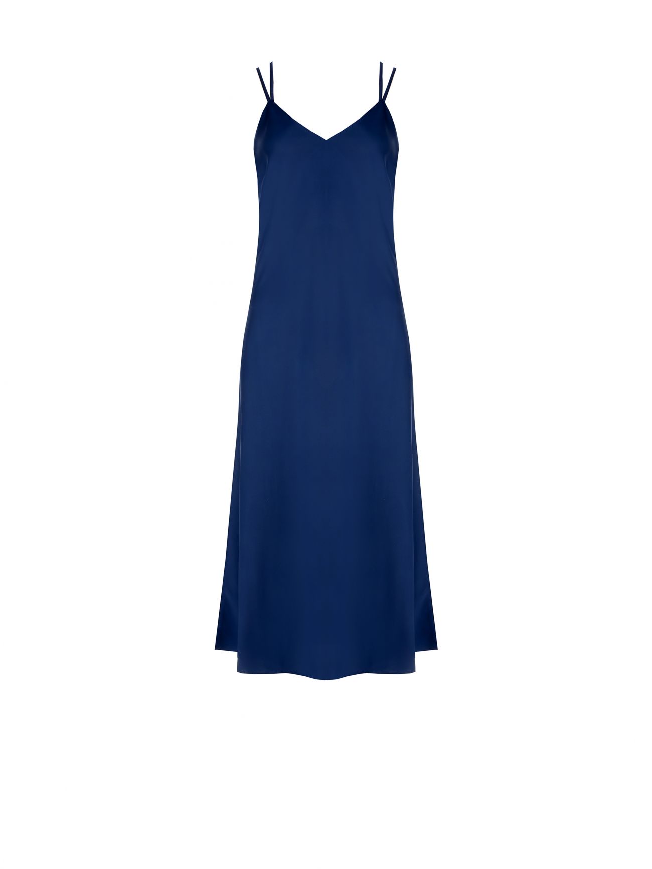 Abito Sottoveste in Raso Blu det_4