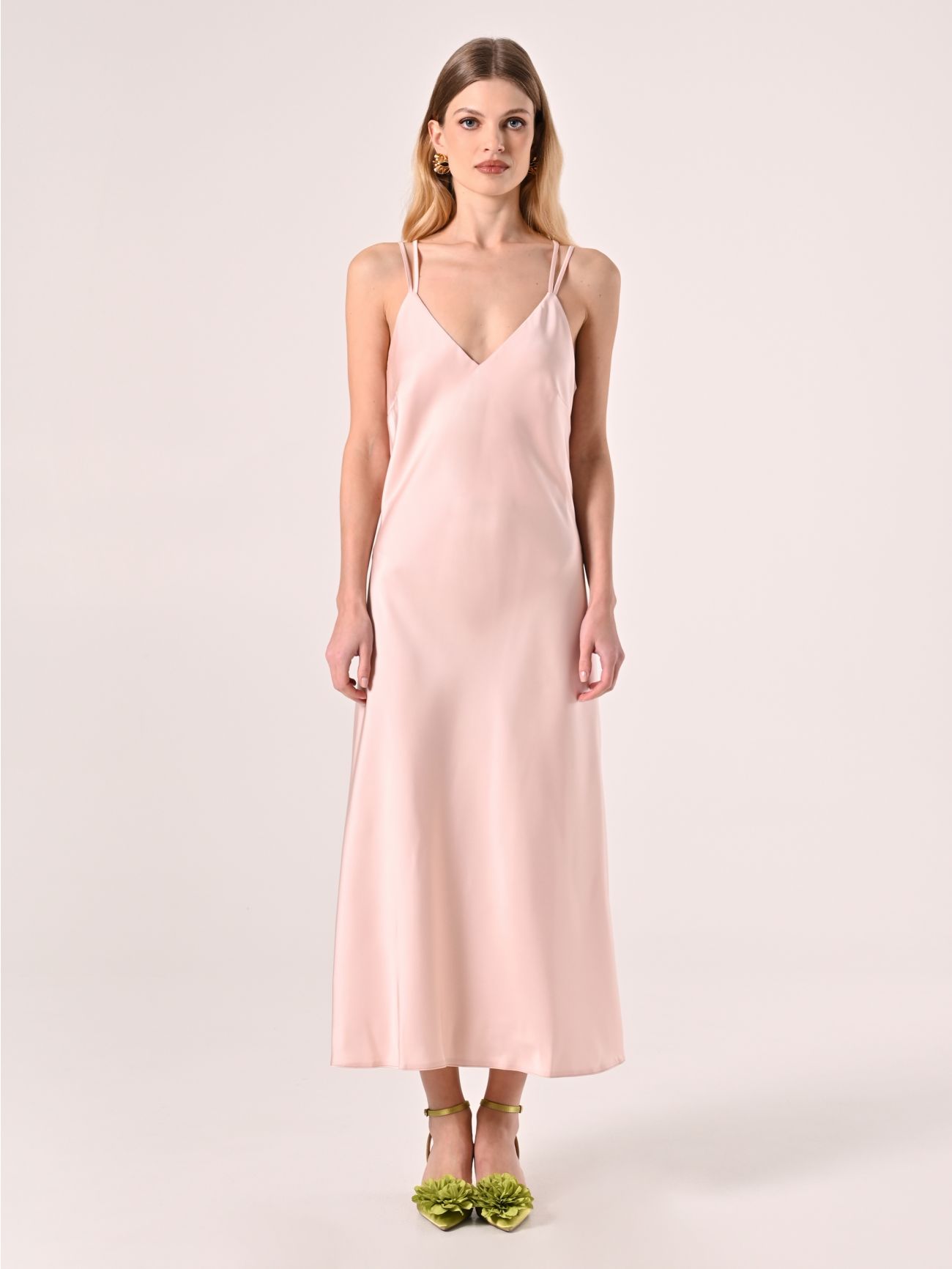 Abito Sottoveste in Raso Rosa Chiaro det_1