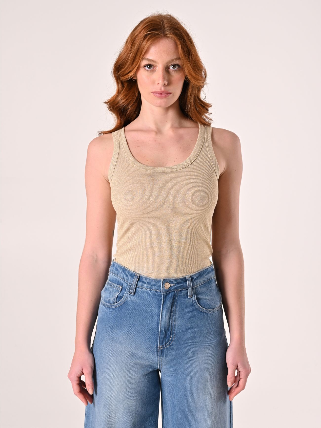 Top aus Lurex in Gold det_2