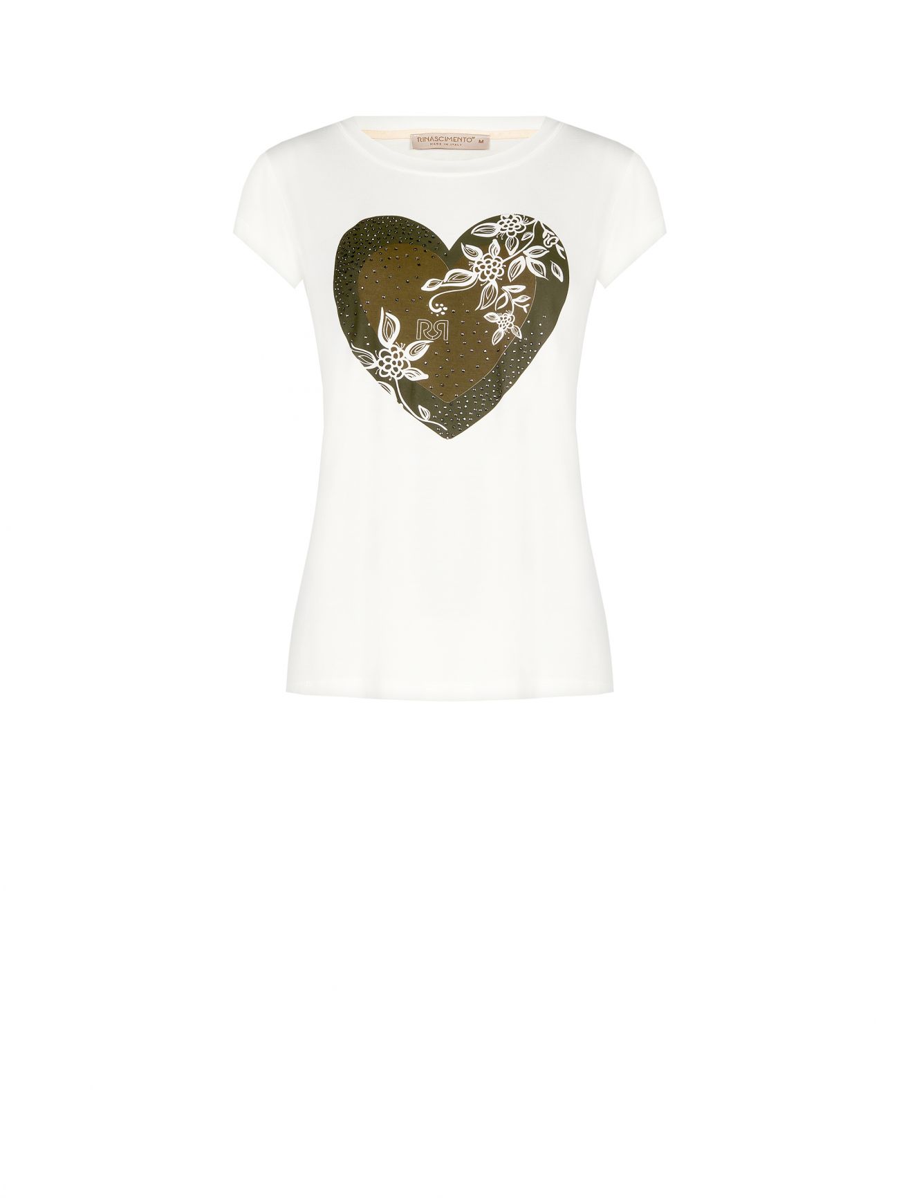 T-Shirt Bianca Cuore Strass det_4