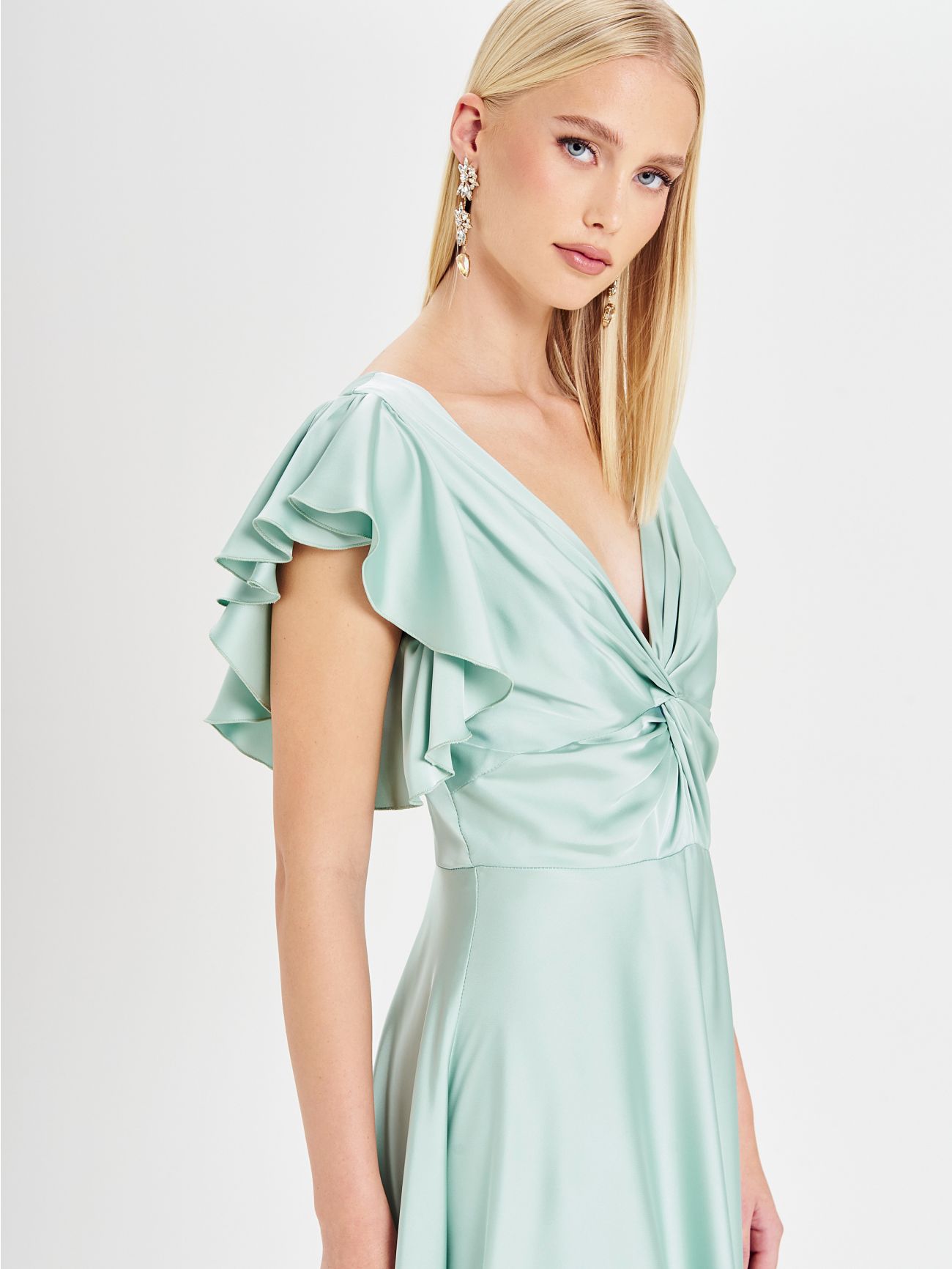 Rinascimento atelier Sage Green Knot Dress in_i5