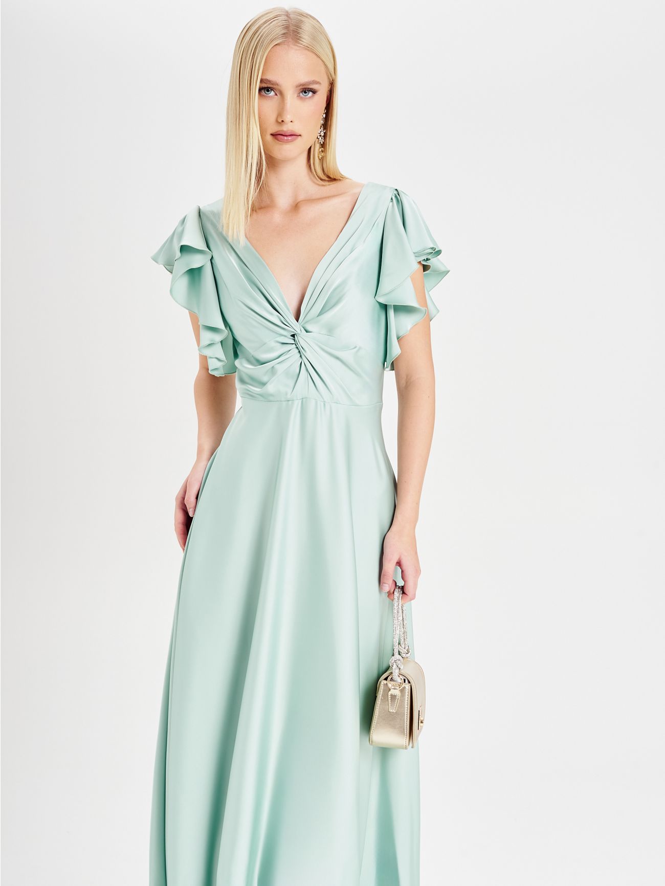 Rinascimento atelier Sage Green Knot Dress in_i7